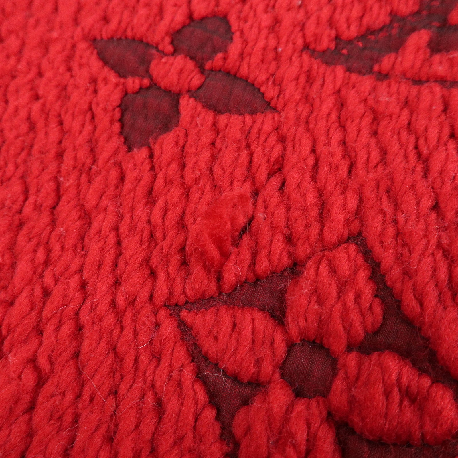 Louis Vuitton Echarpe Logomania Monogram Wool Silk Scarf Red