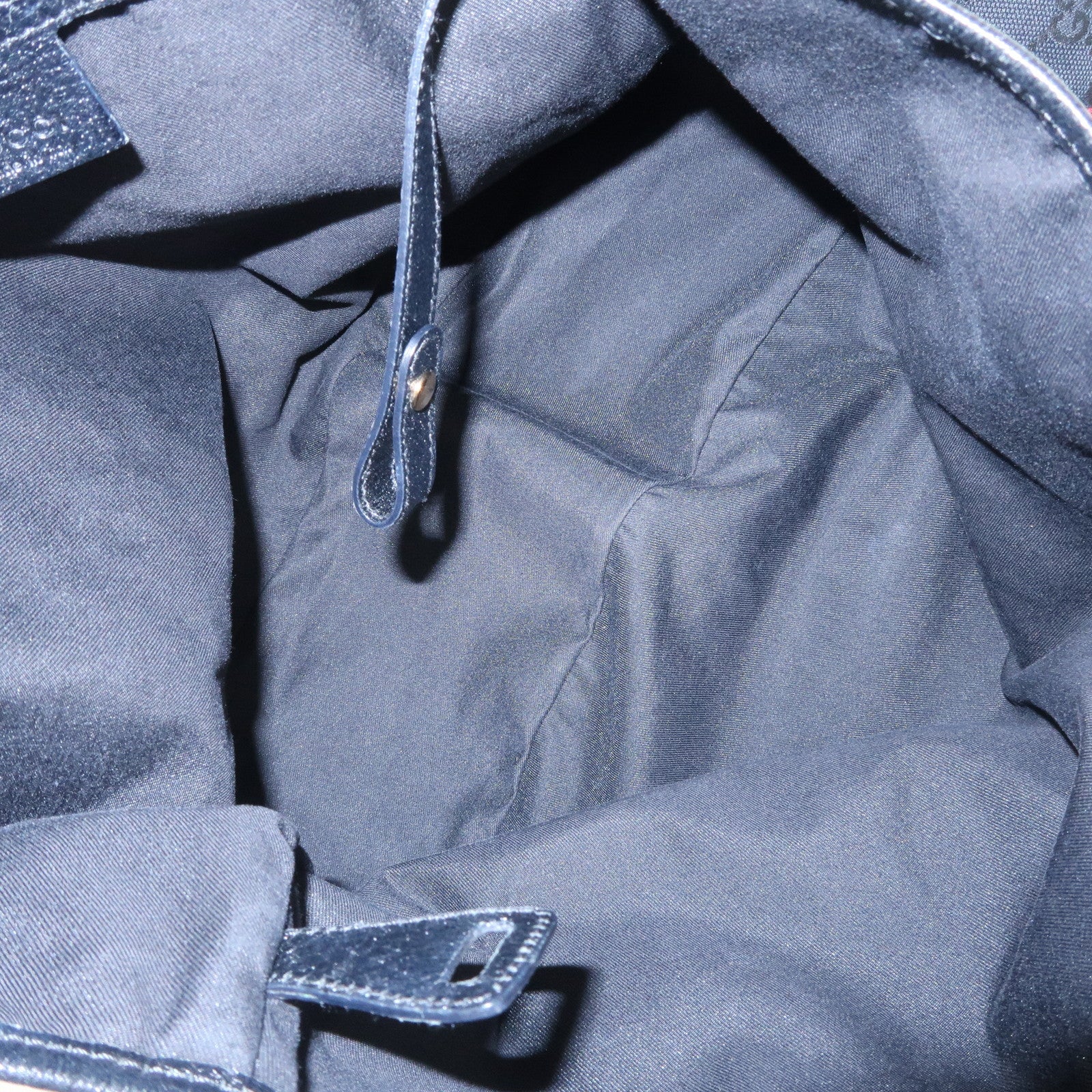 GUCCI Horsebit GG Canvas Leather Tote Bag Hand Bag Black 144186