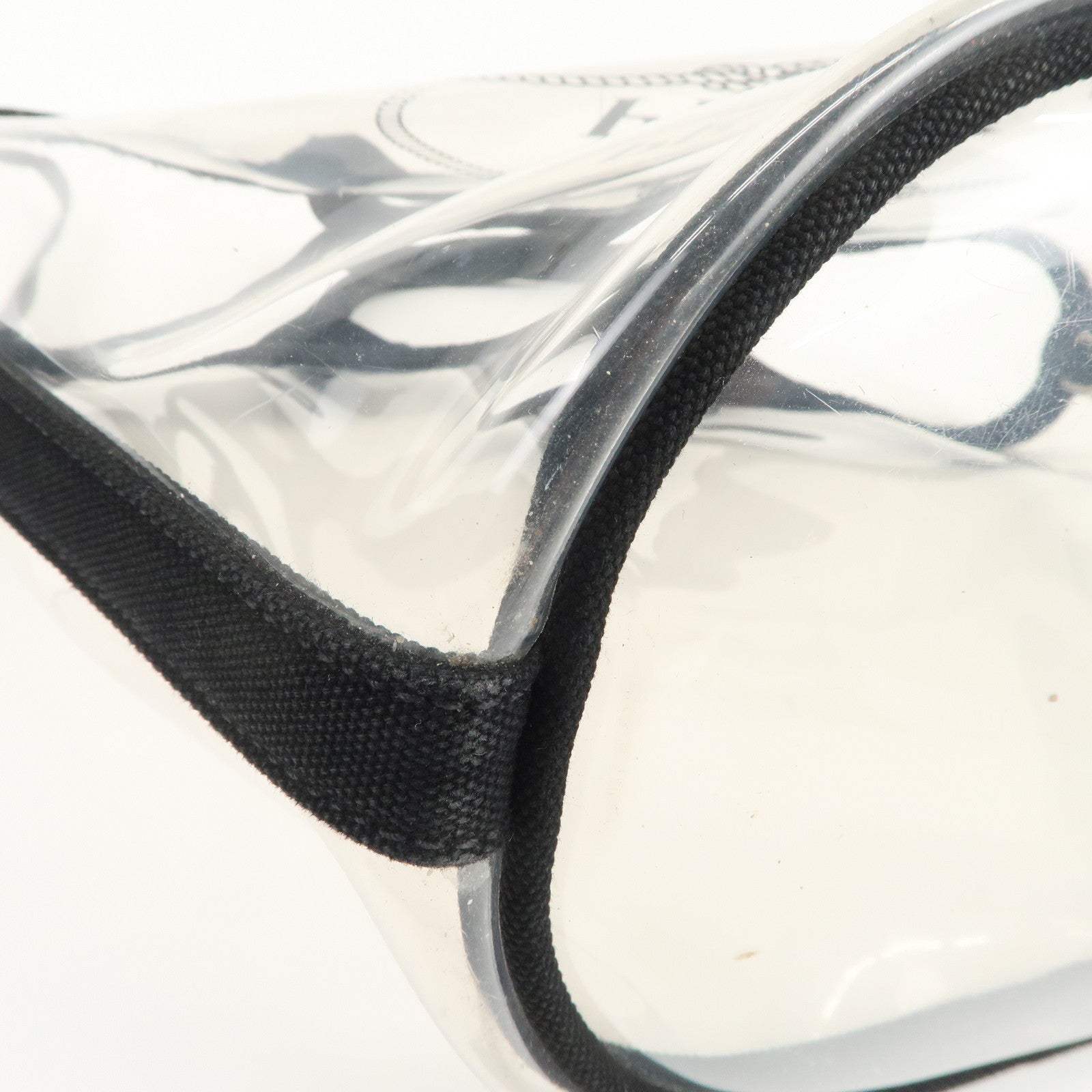 PRADA Canvas Vinyl Leather 2Way Hand Bag Clear Black 1BG187