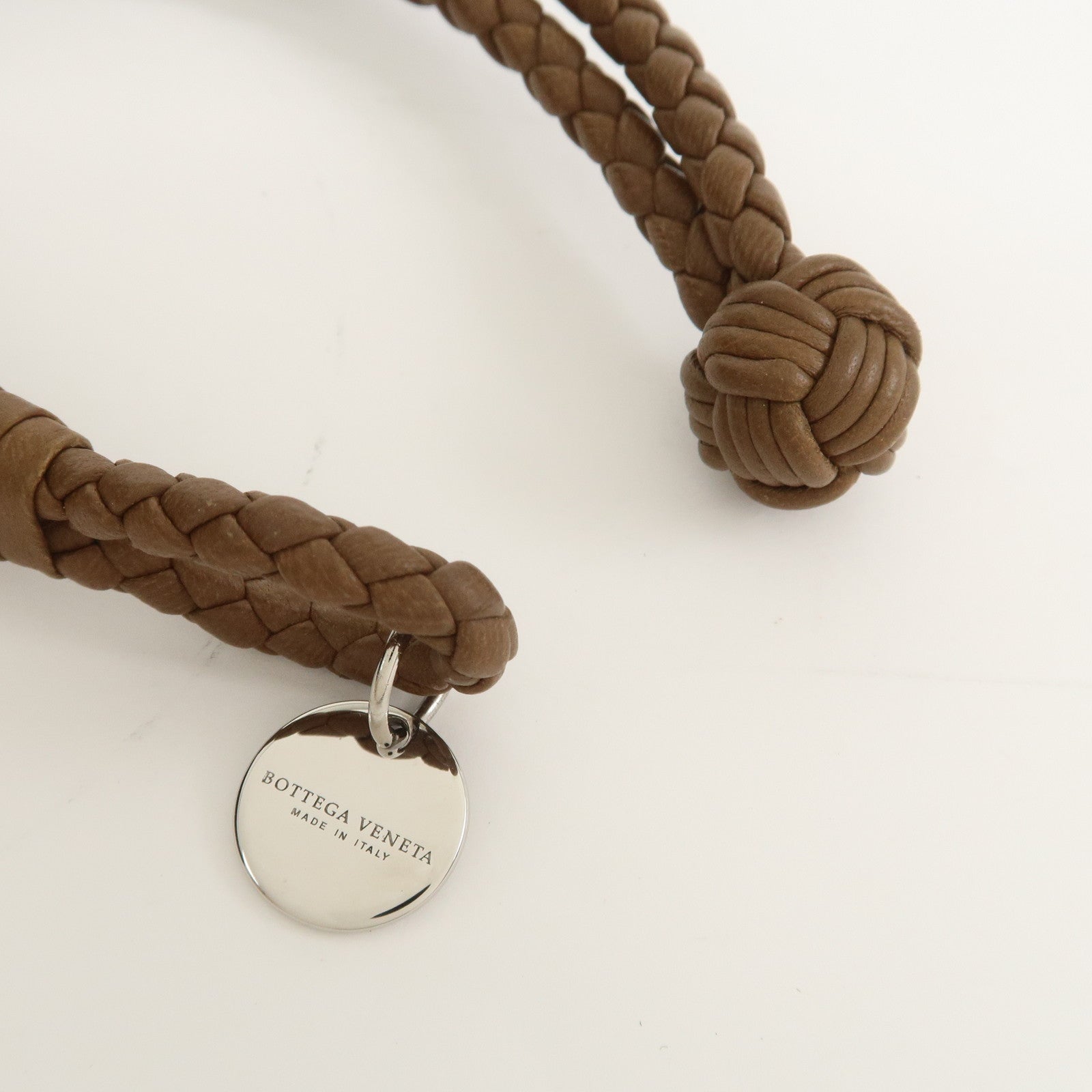 BOTTEGA VENETA Intrecciato Nappa Leather Bracelet S Brown