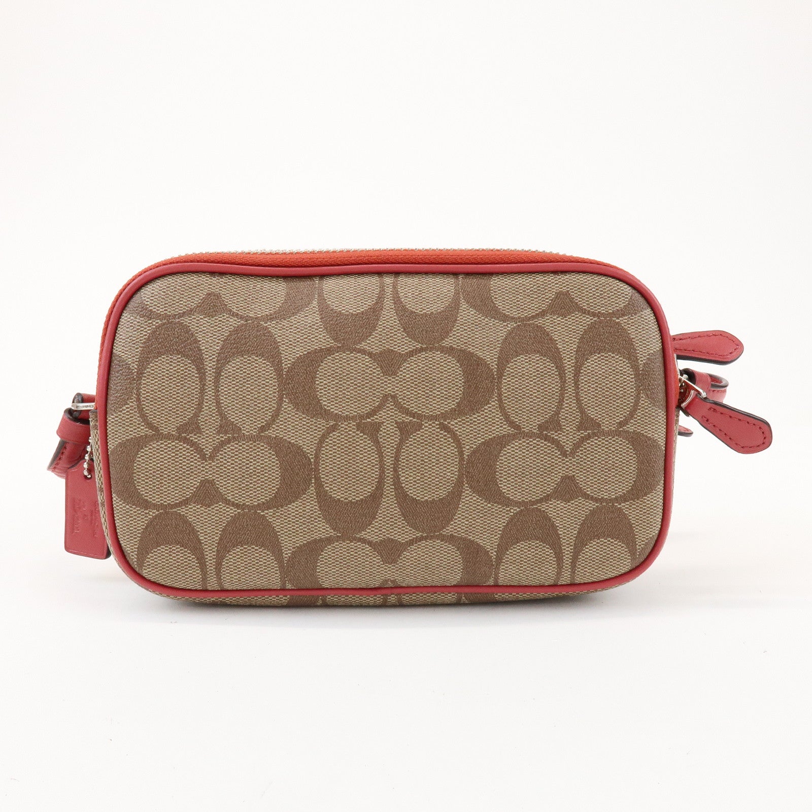 COACH Signature Pacman Collaboration Shoulder Bag Brown Red