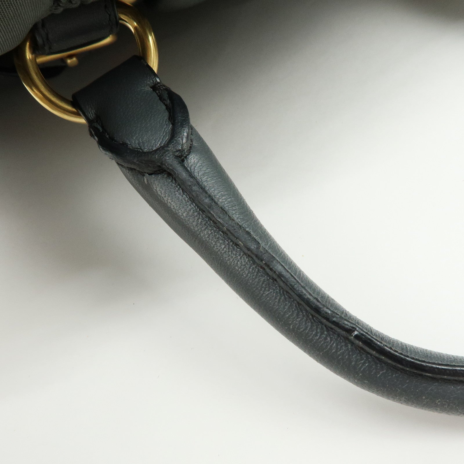 PRADA Nylon Leather 2Way Bag Hand Bag Shoulder Bag Gray BN1407