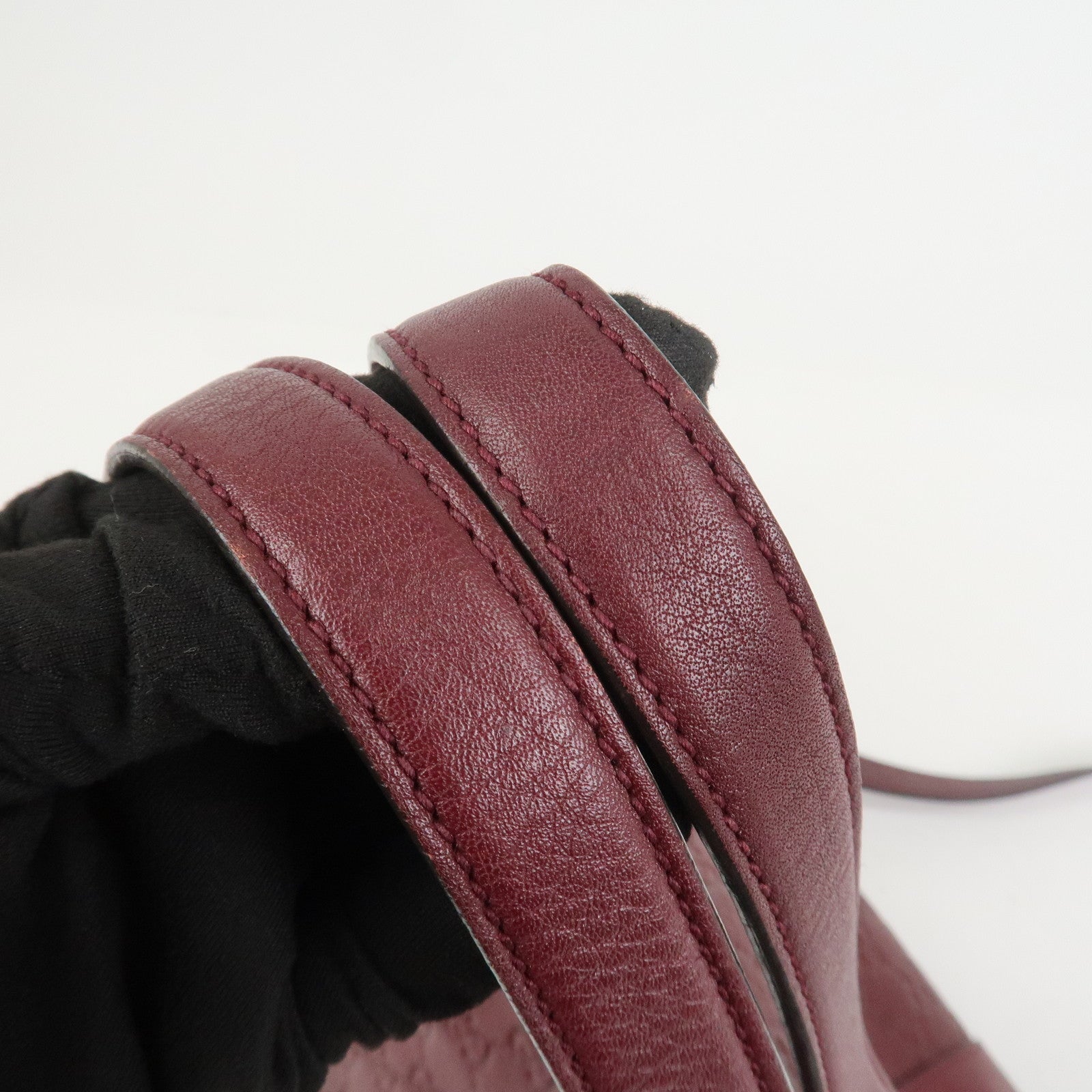 GUCCI Bamboo Guccissima Leather 2Way Bag Hand Bag Wine Red 355772