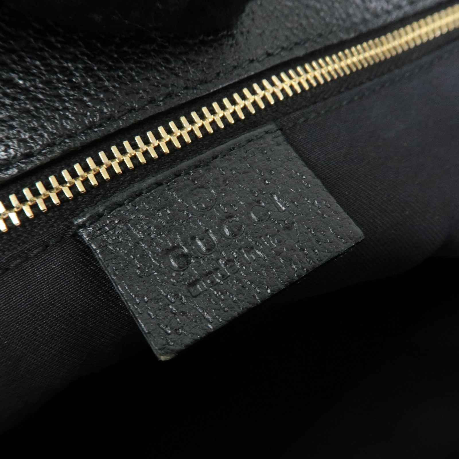 GUCCI Bamboo GG Canvas Leather Tote Bag Hand Bag Black 137395