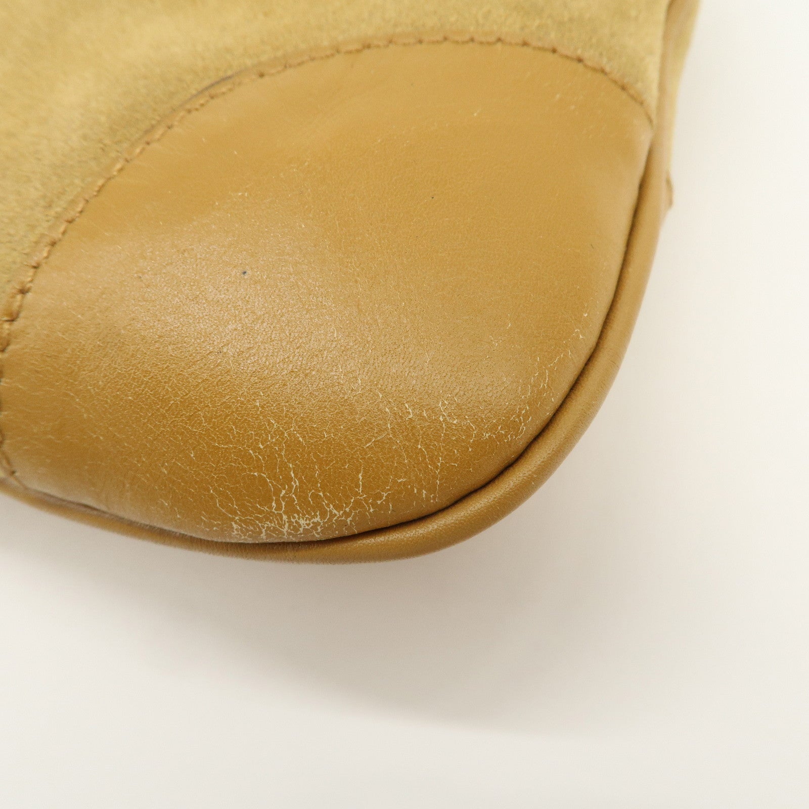 GUCCI Bamboo Suede Leather Kandinsky Shoulder Bag Yellow 001・4096