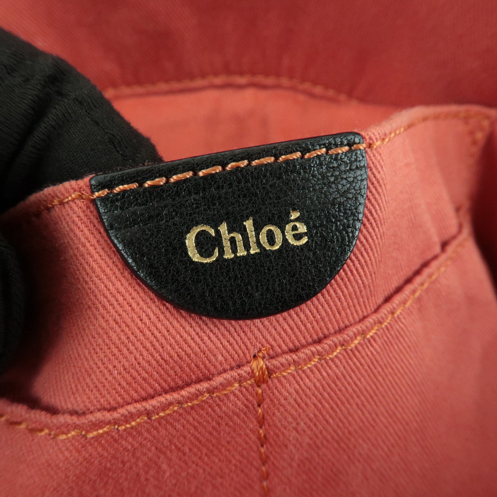 Chloe Angie Leather 2Way Tote Bag Hand Bag Shoulder Bag Black Used