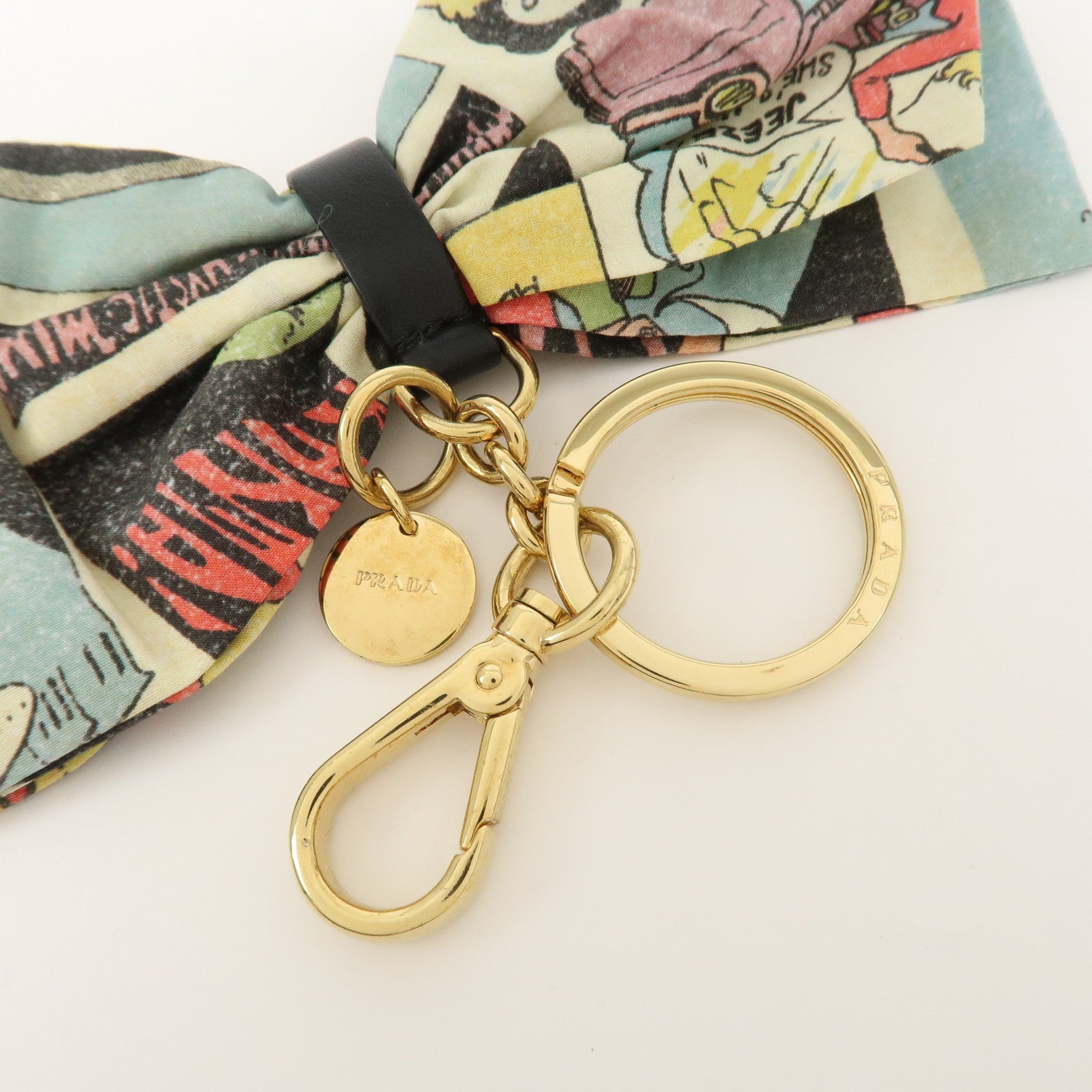PRADA American Comic Ribbon Bag Charm Key Chain 1TT085