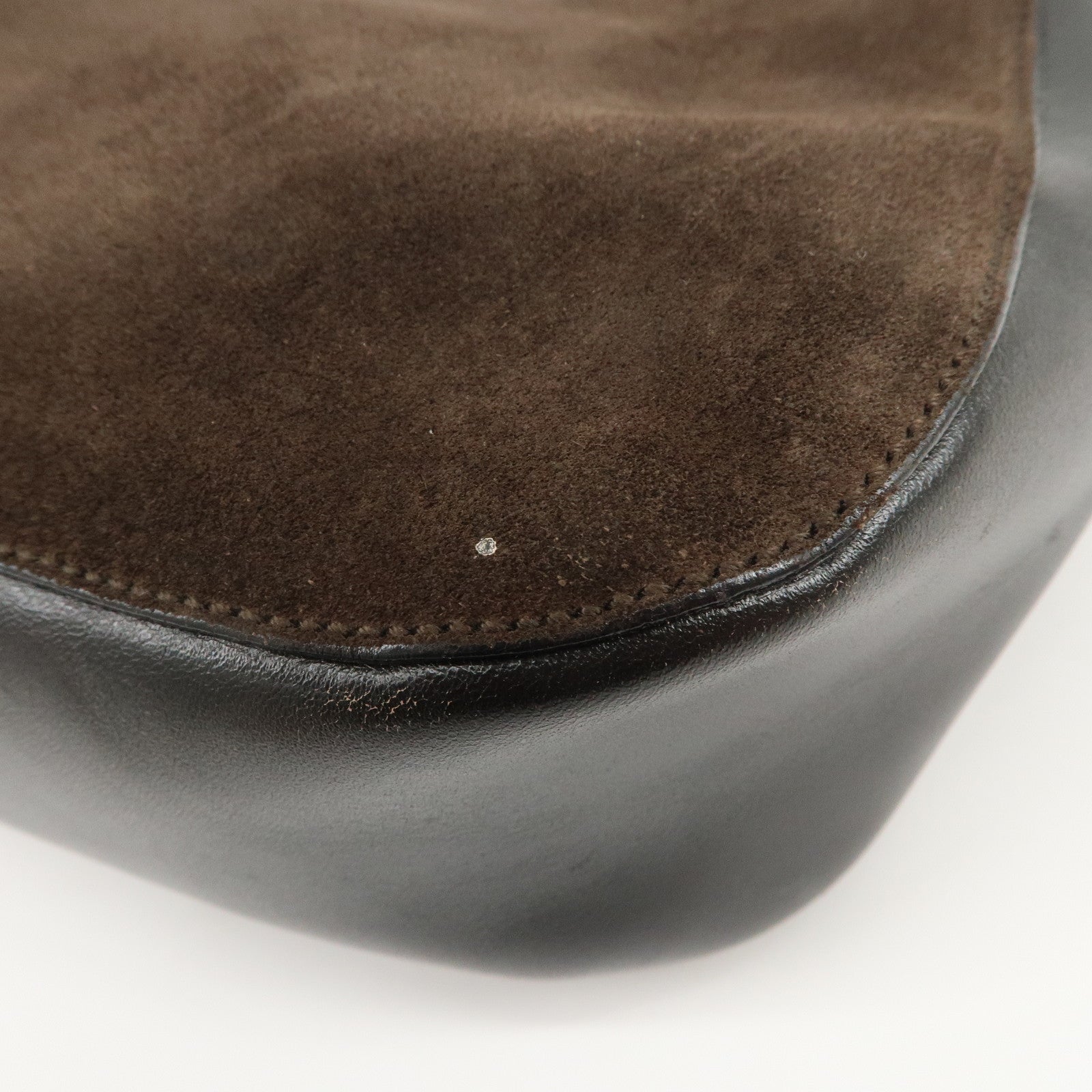GUCCI Bamboo Suede Leather Shoulder Bag Hand Bag Brown 001 3739