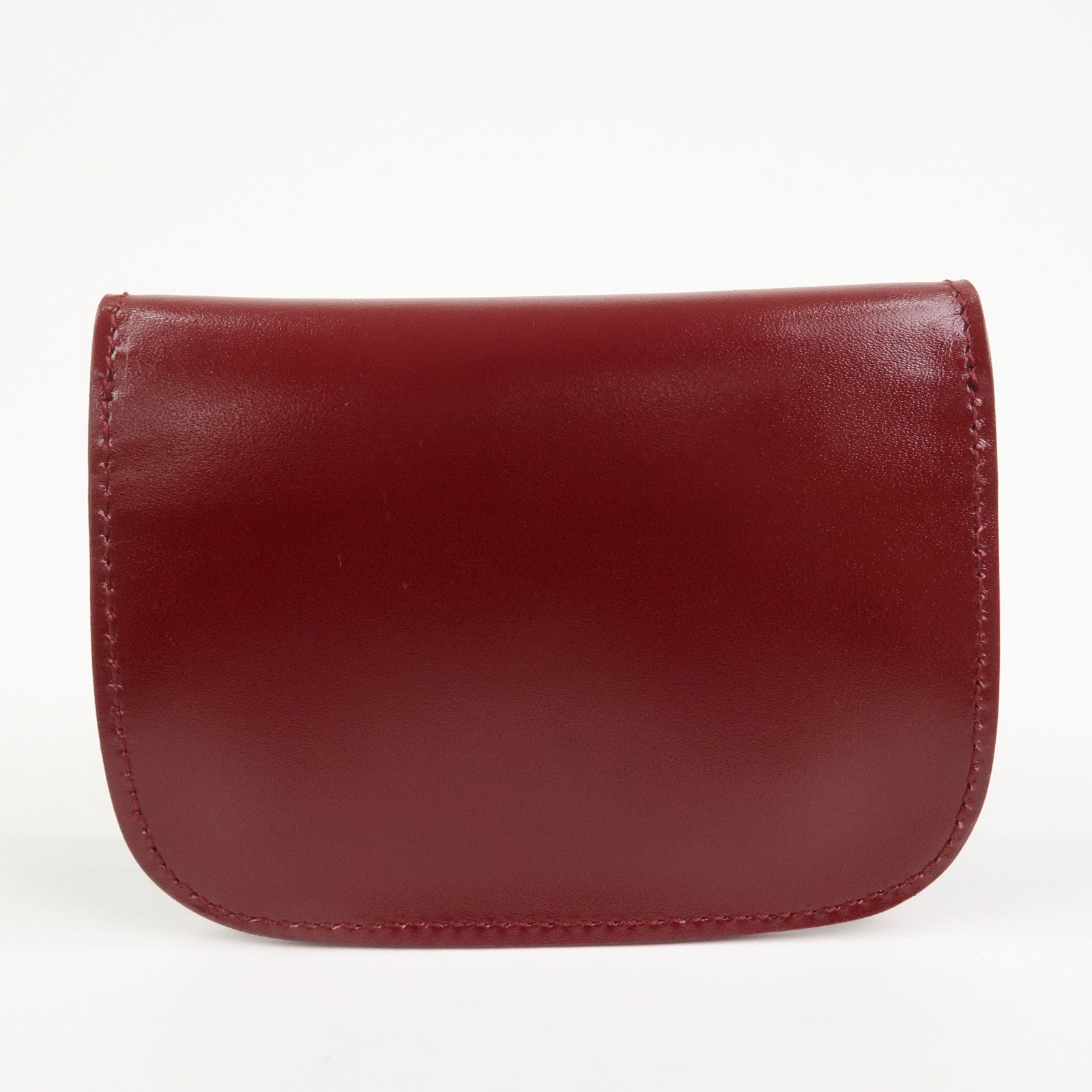 GUCCI Logo Leather Coin Case Coin Purse Red 030.2091