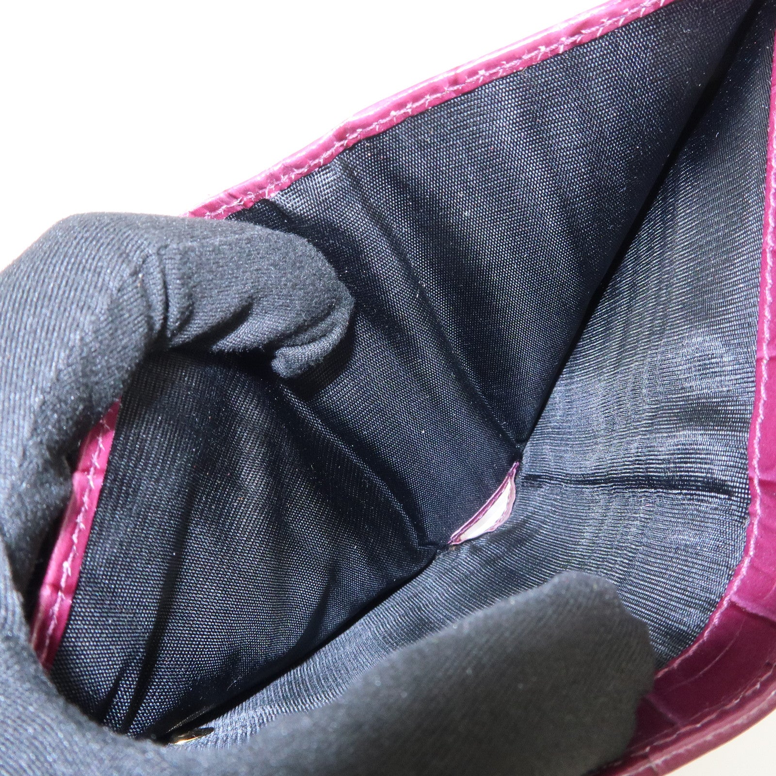 Ferragamo Gancini Vara Leather Wallet Set Of 2 Black Purple Used