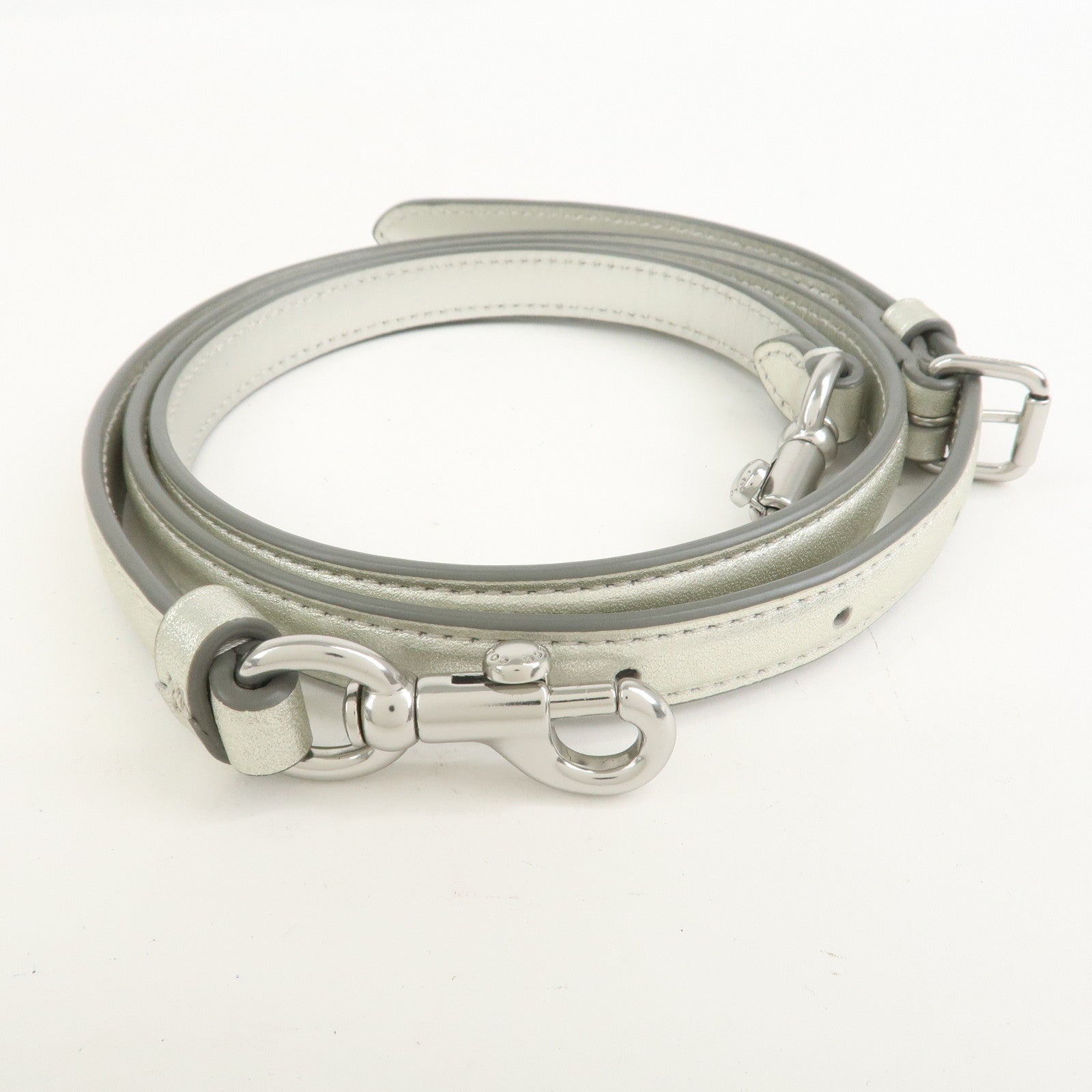 COACH Teri 2Way Leather Shoulder Bag Hand Bag Rhinestone Silver