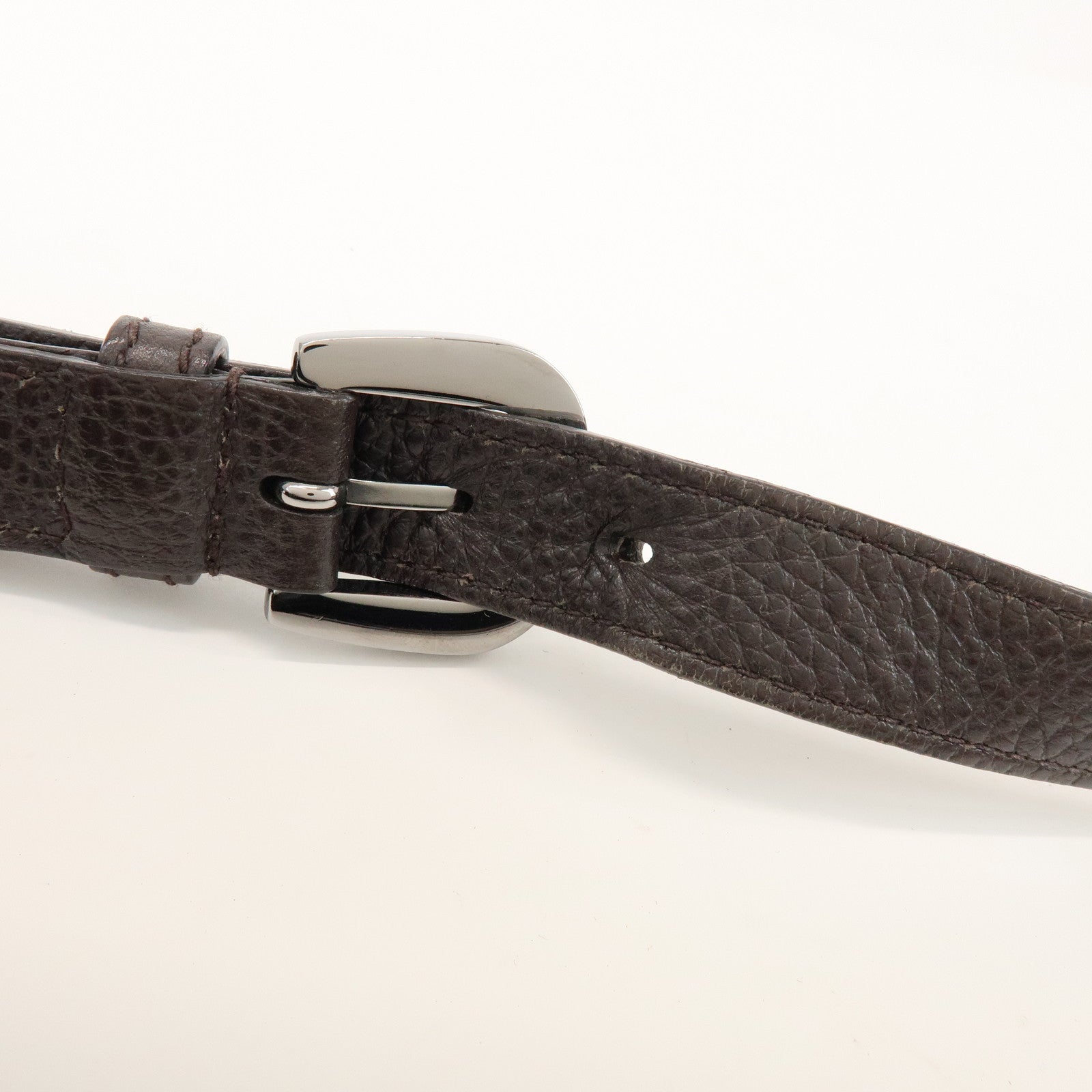 GUCCI Interlocking G Leather GG Denim Shoulder Bag Brown 339553