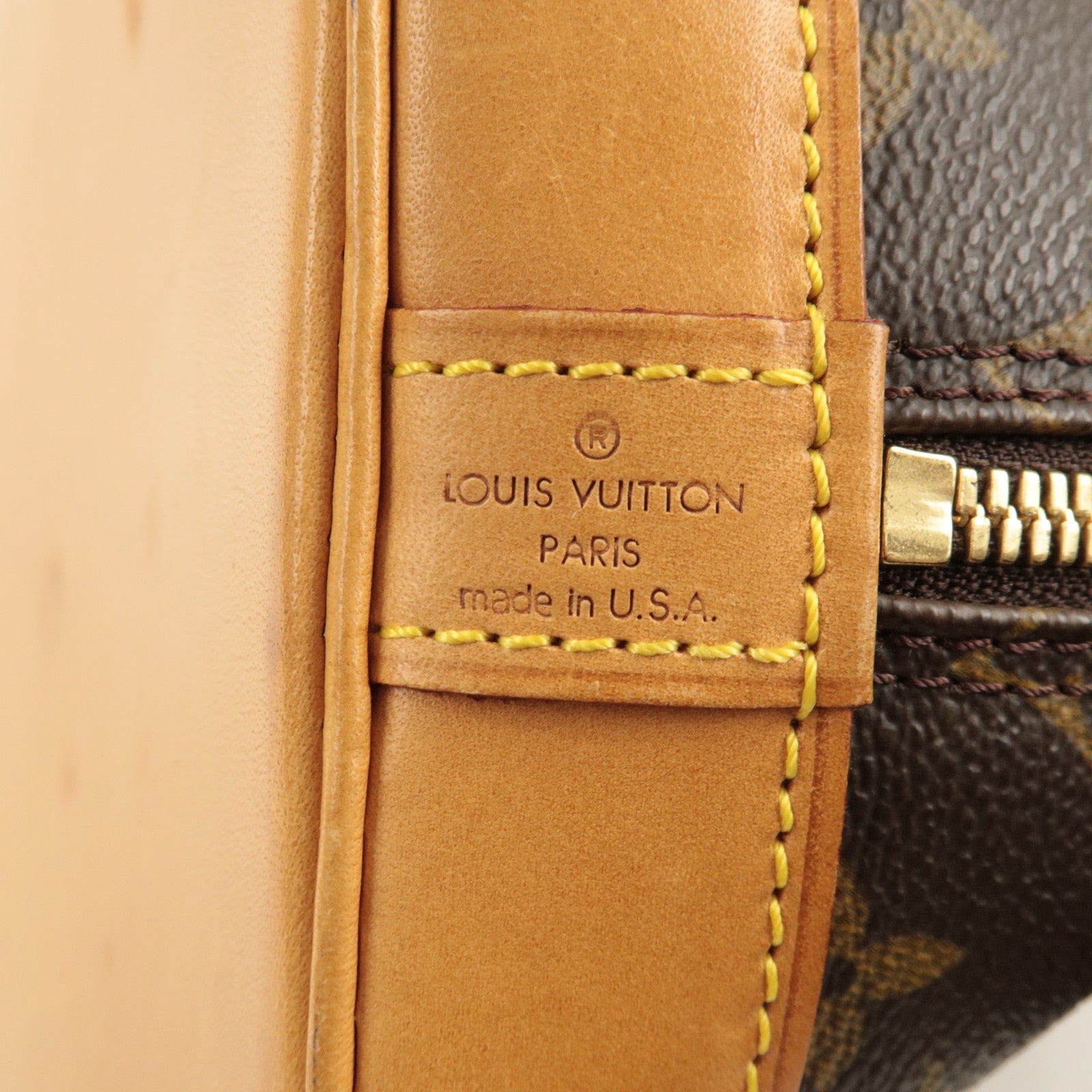 Louis Vuitton Monogram Alma Hand Bag Brown M51130 Used