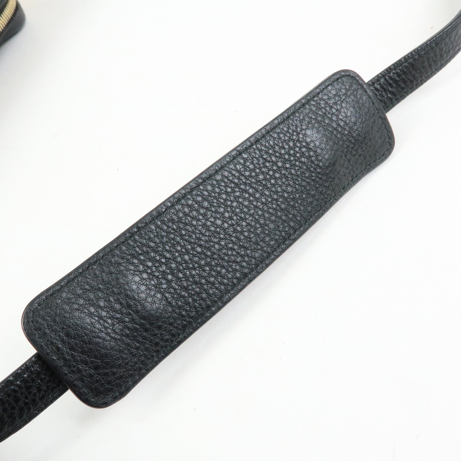 PRADA Logo Leather Shoulder Crossbody Bag Black 1BH079