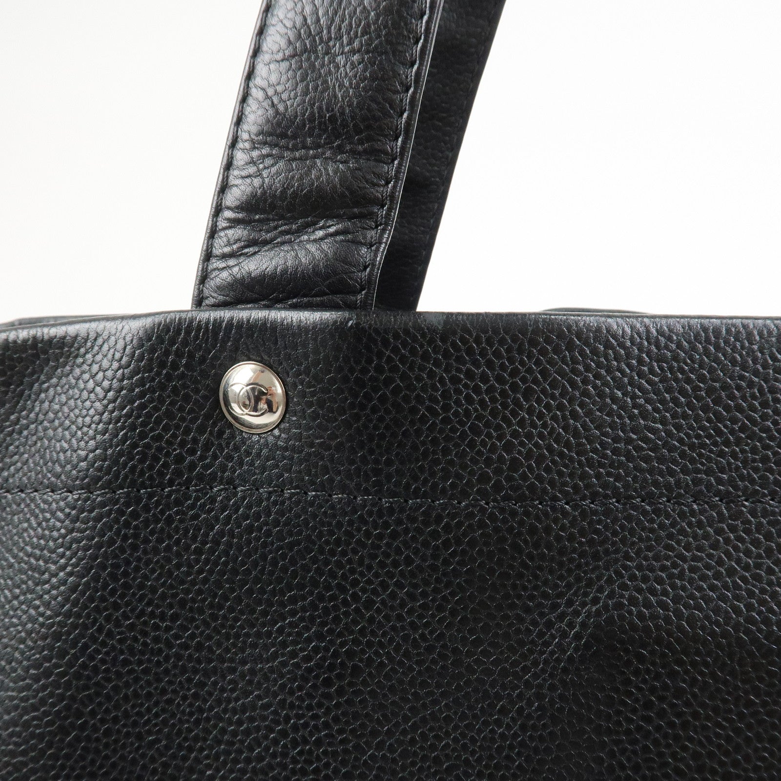 CHANEL COCO Mark Caviarskin Tote Bag Shoulder Bag Black A46566