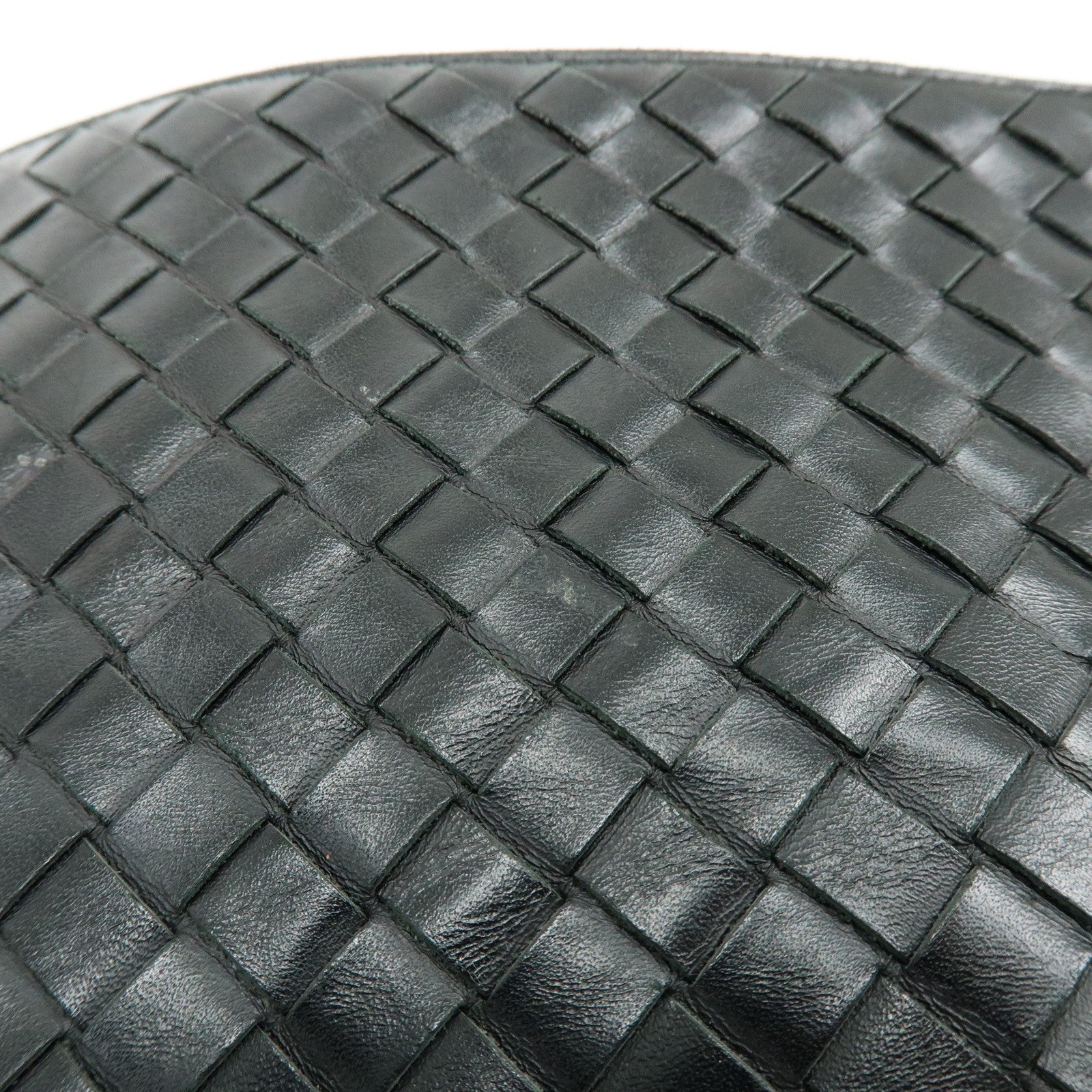 BOTTEGA VENETA Intrecciato Leather Shoulder Bag Black 172736