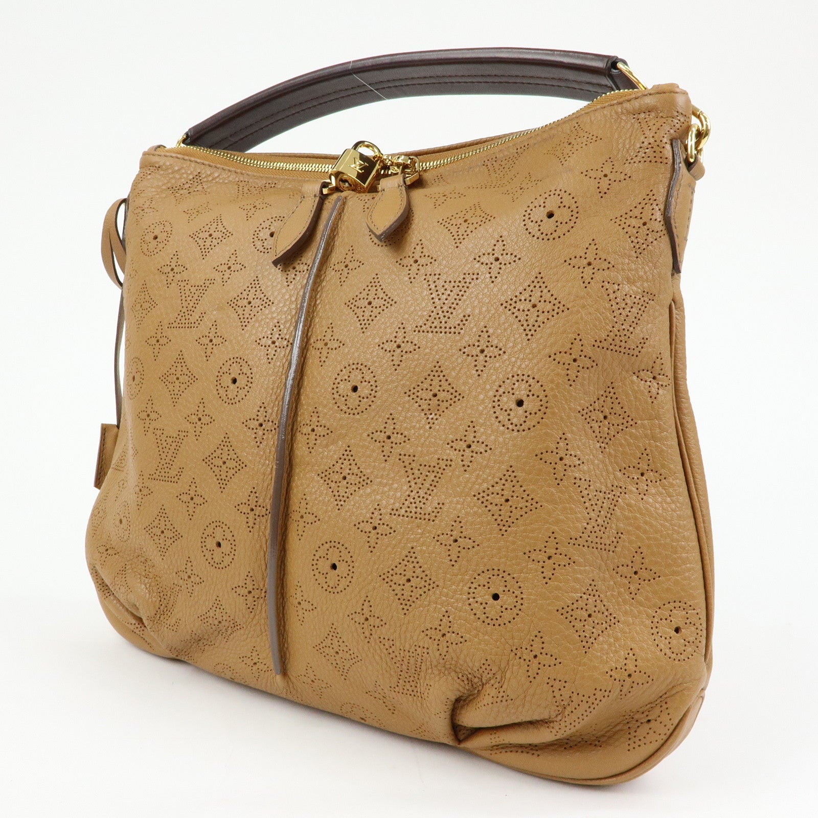 Louis Vuitton Monogram Mahina Selene MM Shoulder Bag Caramel M94214