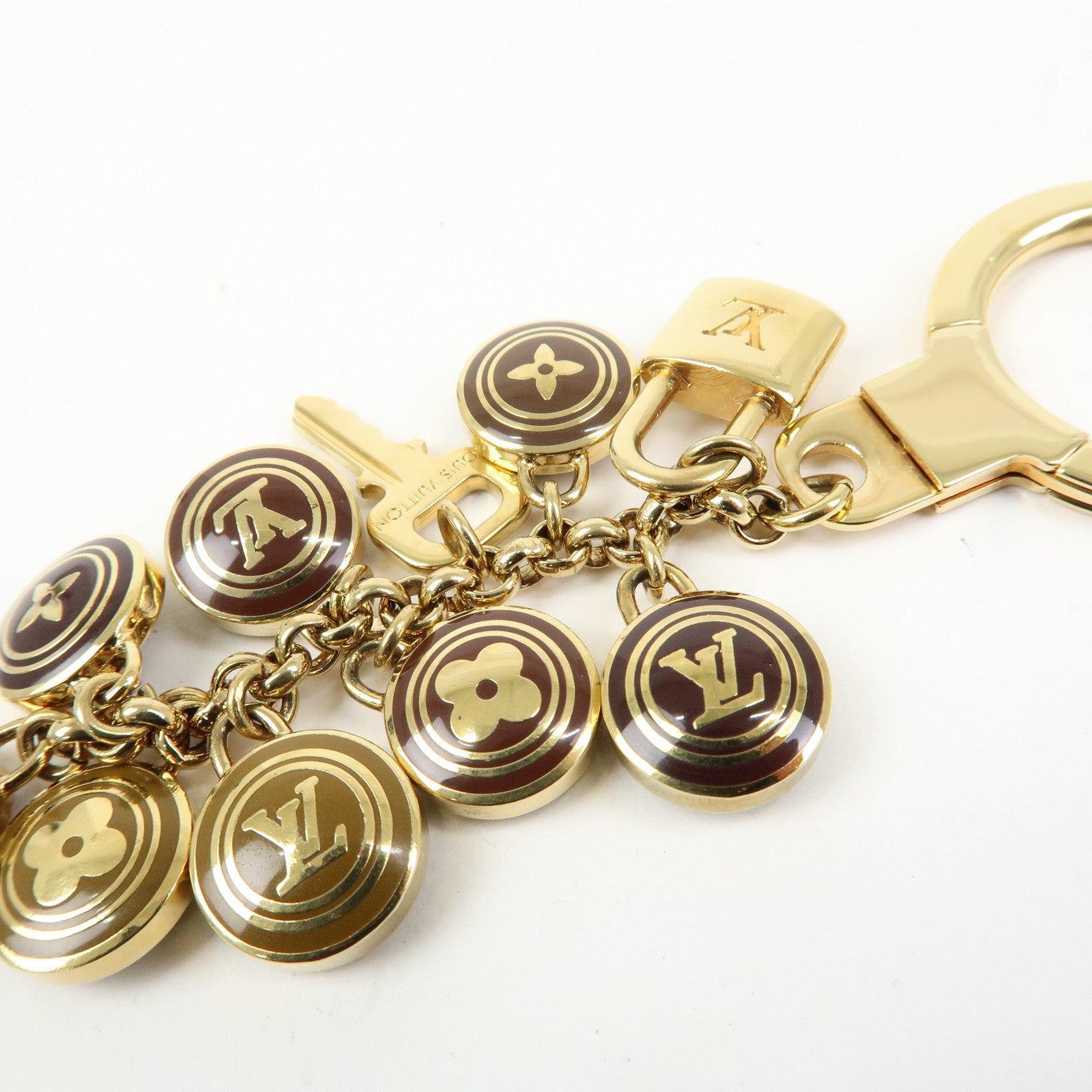 Louis Vuitton Porte Cles Pastilles Bag Charm Gold Brown M65387