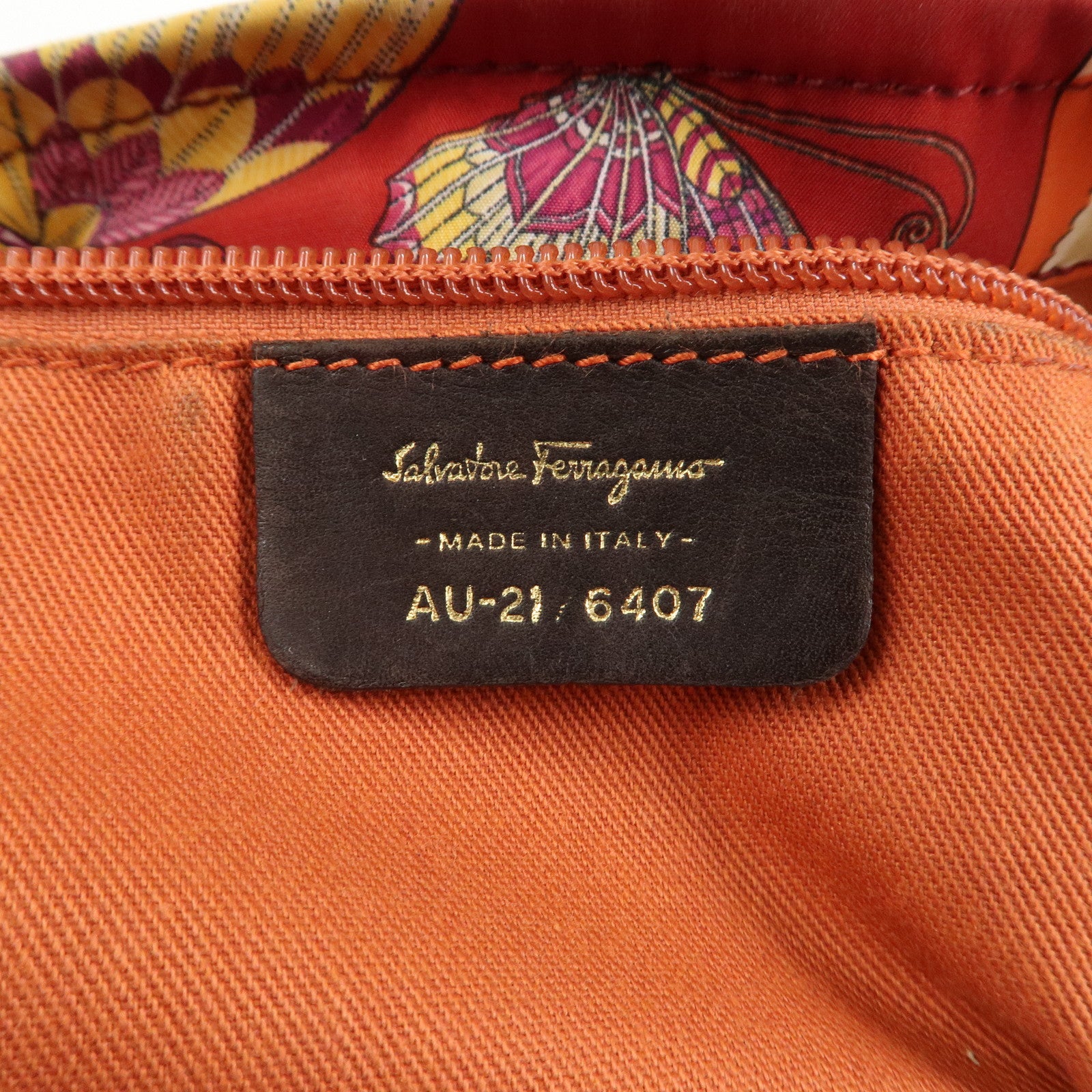 Ferragamo Gancini Leather Nylon Shoulder Bag Tote Bag Multicolor