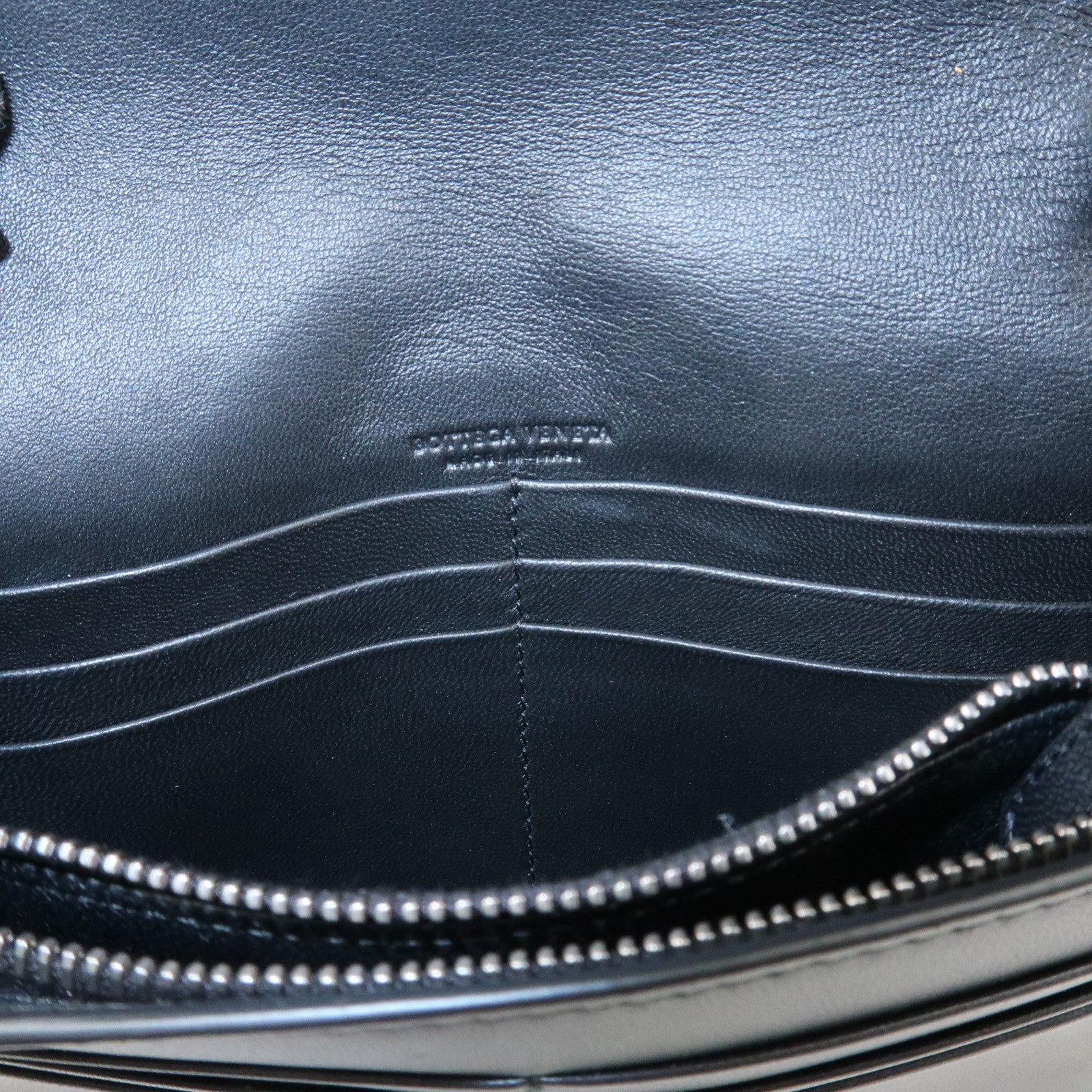 BOTTEGA VENETA  Intrecciato Leather Chain Shoulder Bag Black 508752 Used