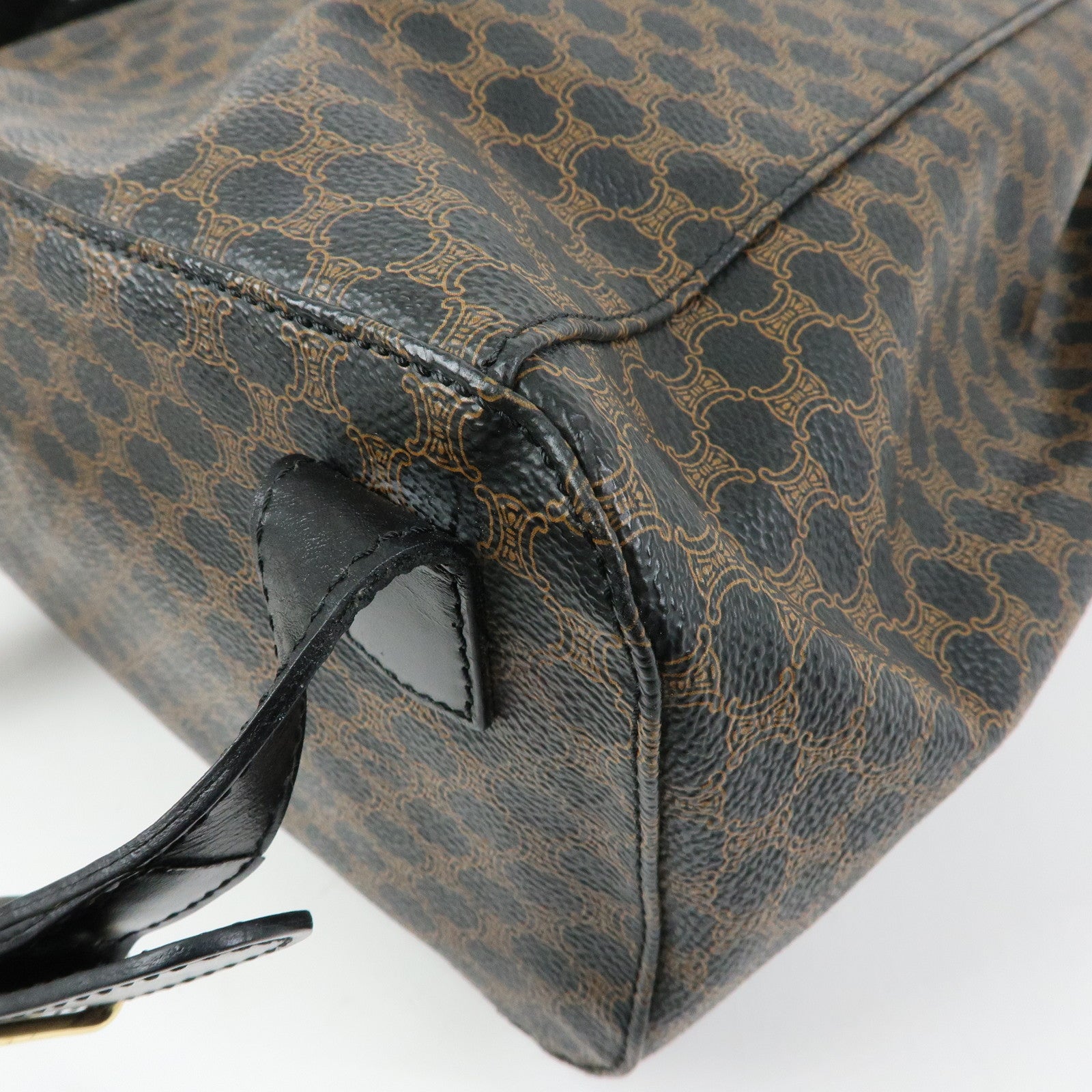 CELINE Macadam PVC Leather Backpack Black Brown