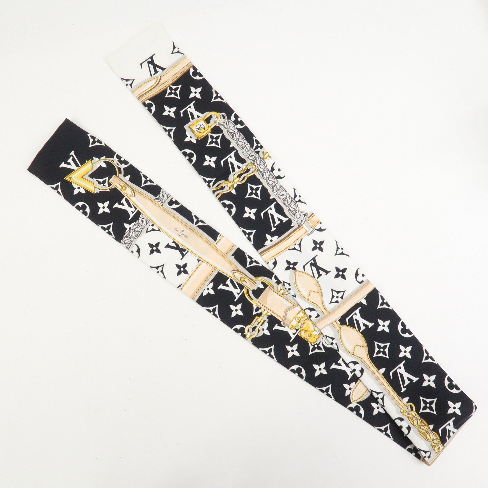 Louis Vuitton Bandeau Monogram Confidential Silk 100% Scarf M78656