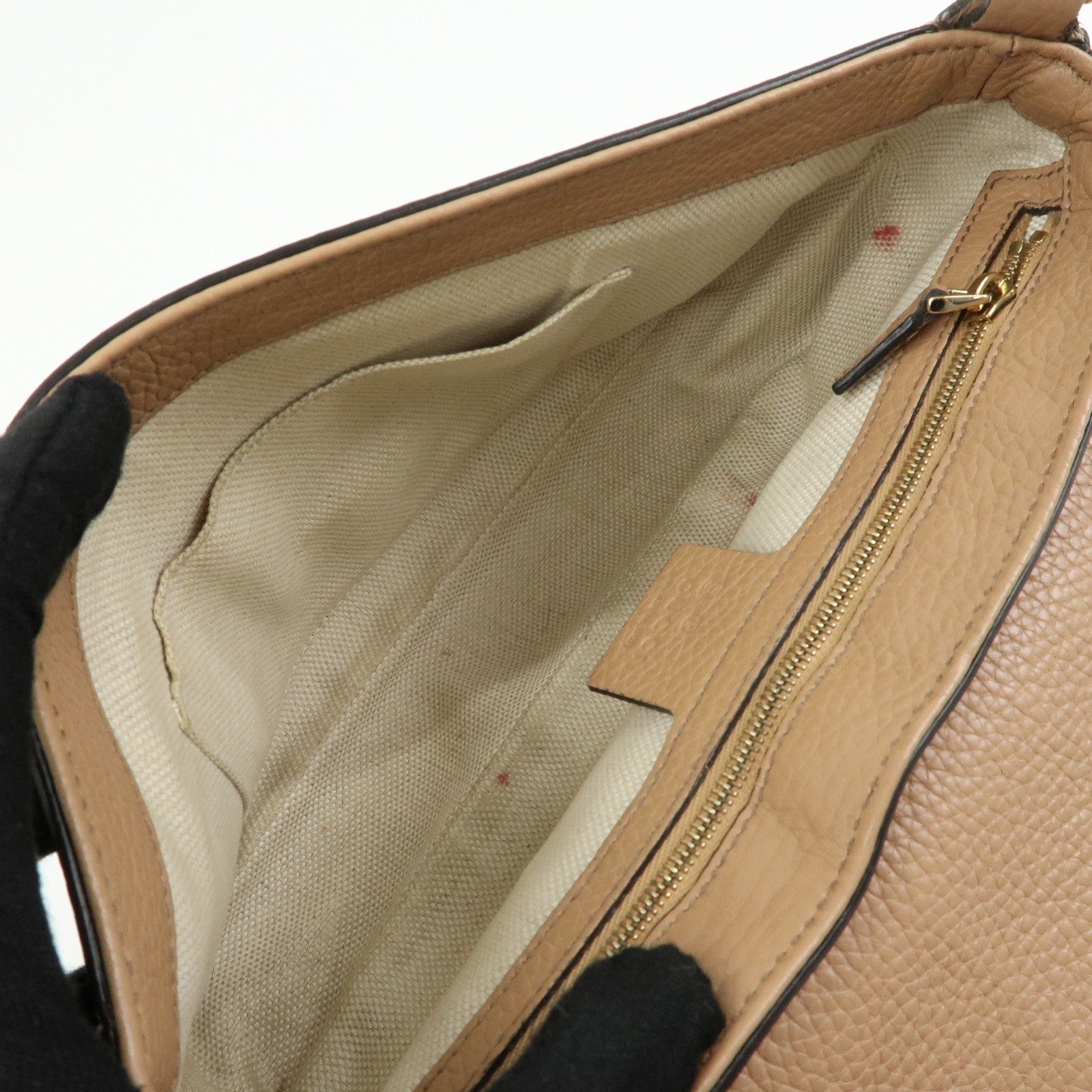 GUCCI SOHO Leather Chain Shoulder Bag Crossbody Bag Beige 536224