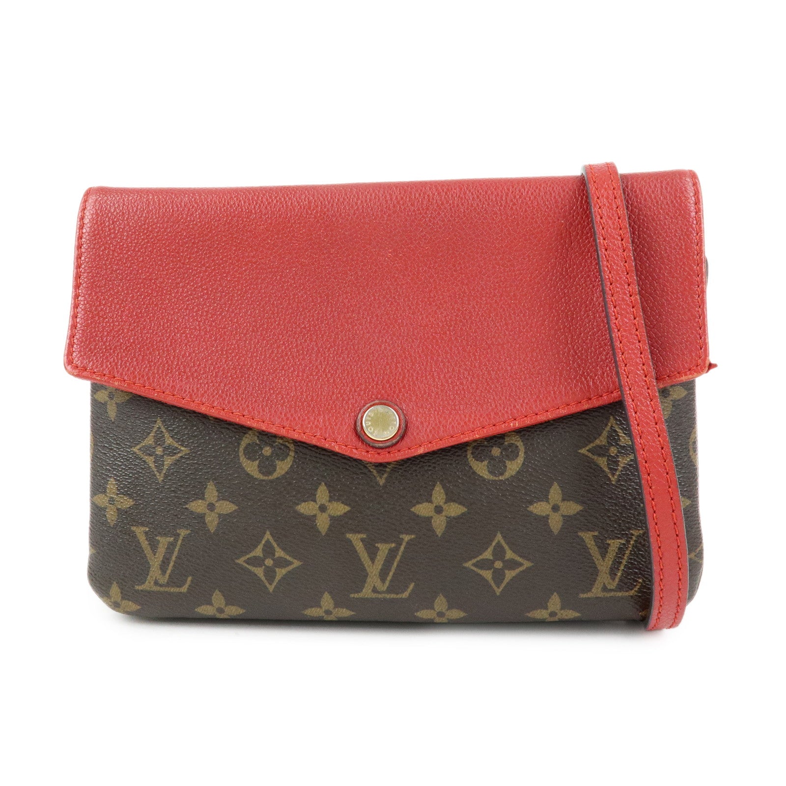 Louis Vuitton Monogram Twice Shoulder Crossbody Bag Cerise M50184