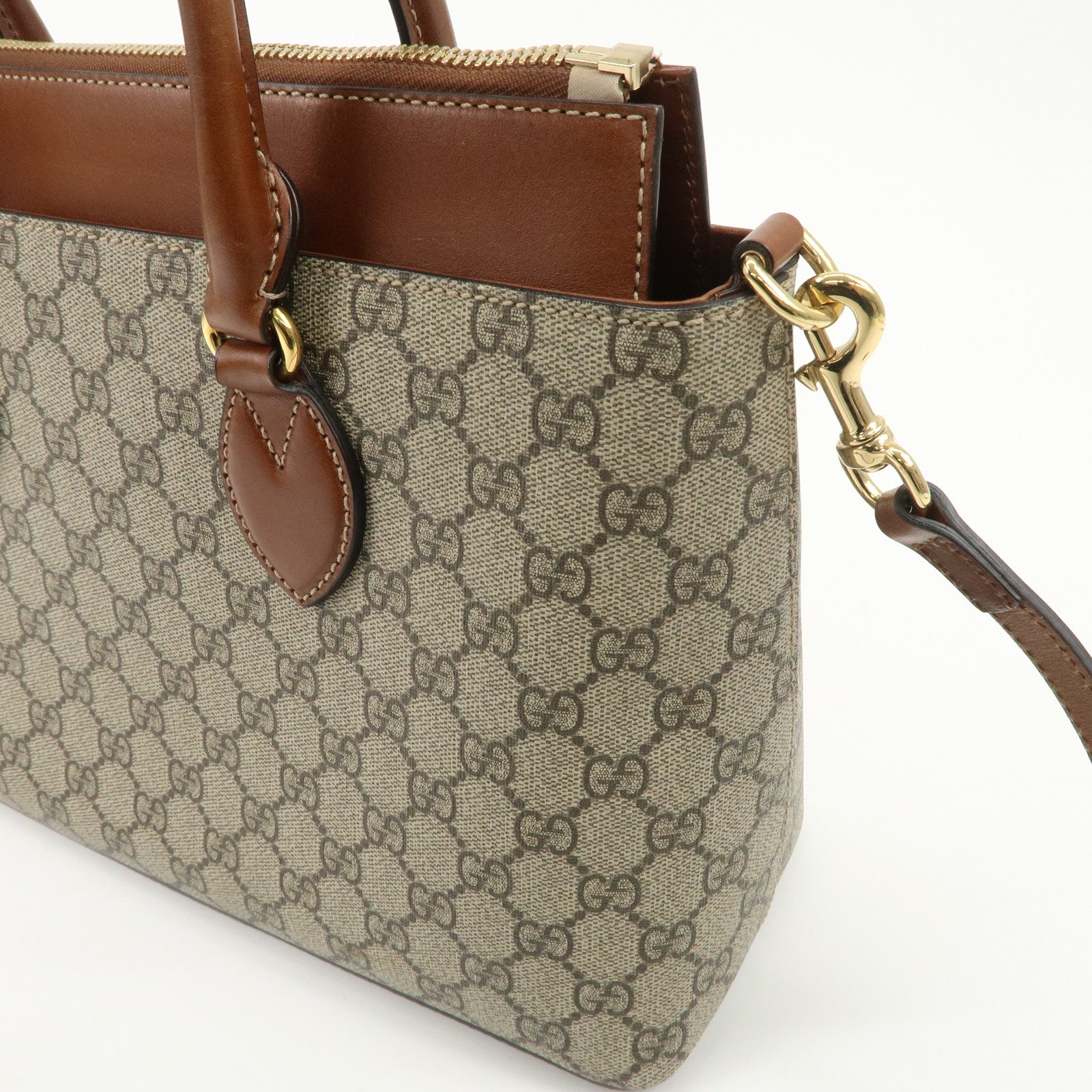 GUCCI GG Supreme GG Supreme 2WAY Bag Hand Bag Beige 409534