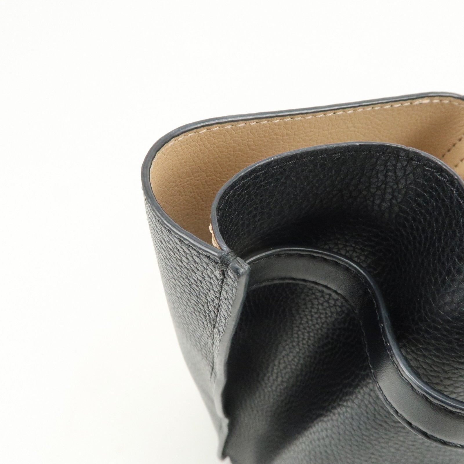 MICHAEL KORS Logo Leather Shoulder Bag Hand Bag Black