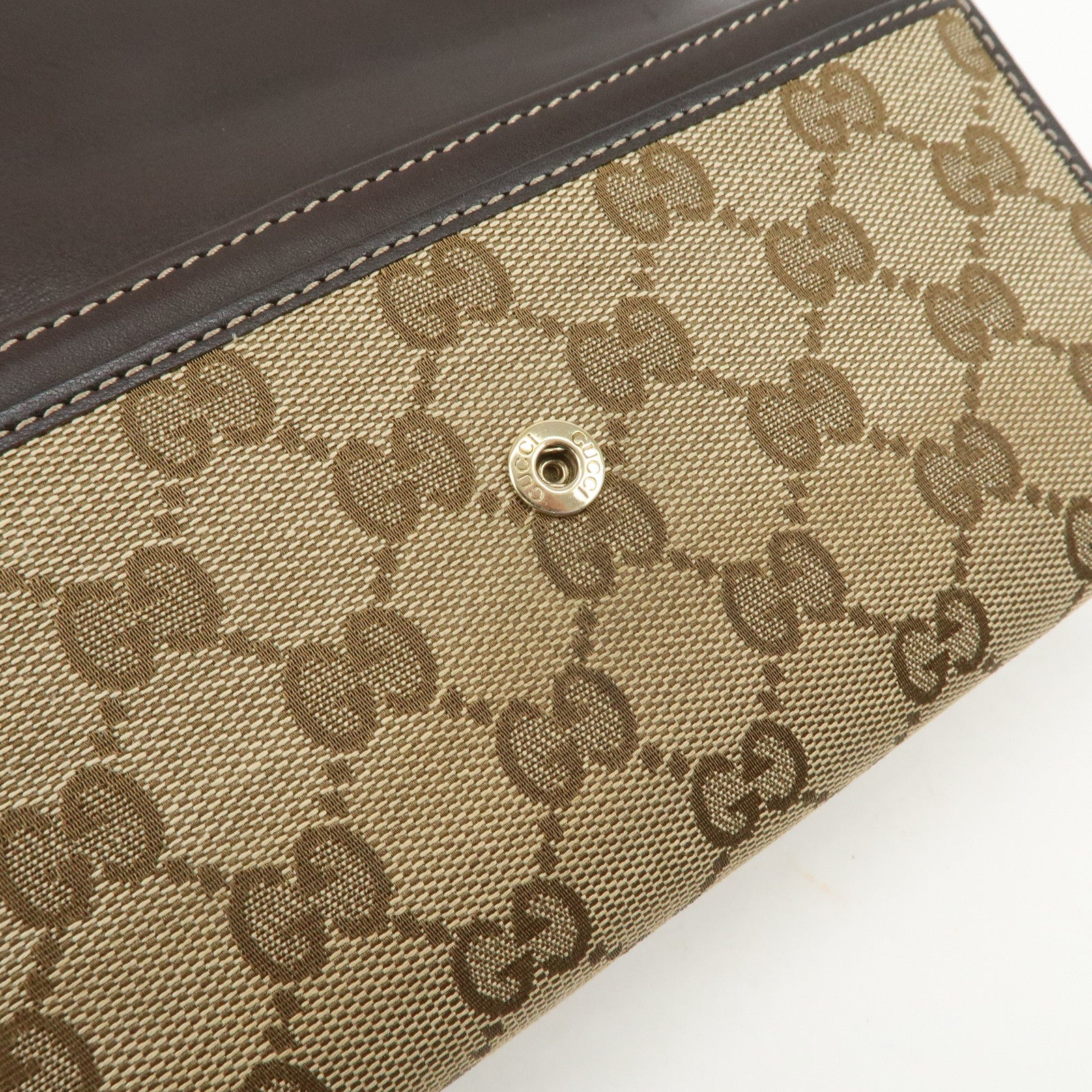 GUCCI Lovely Heart GG Canvas Leather Long Wallet Brown 251861