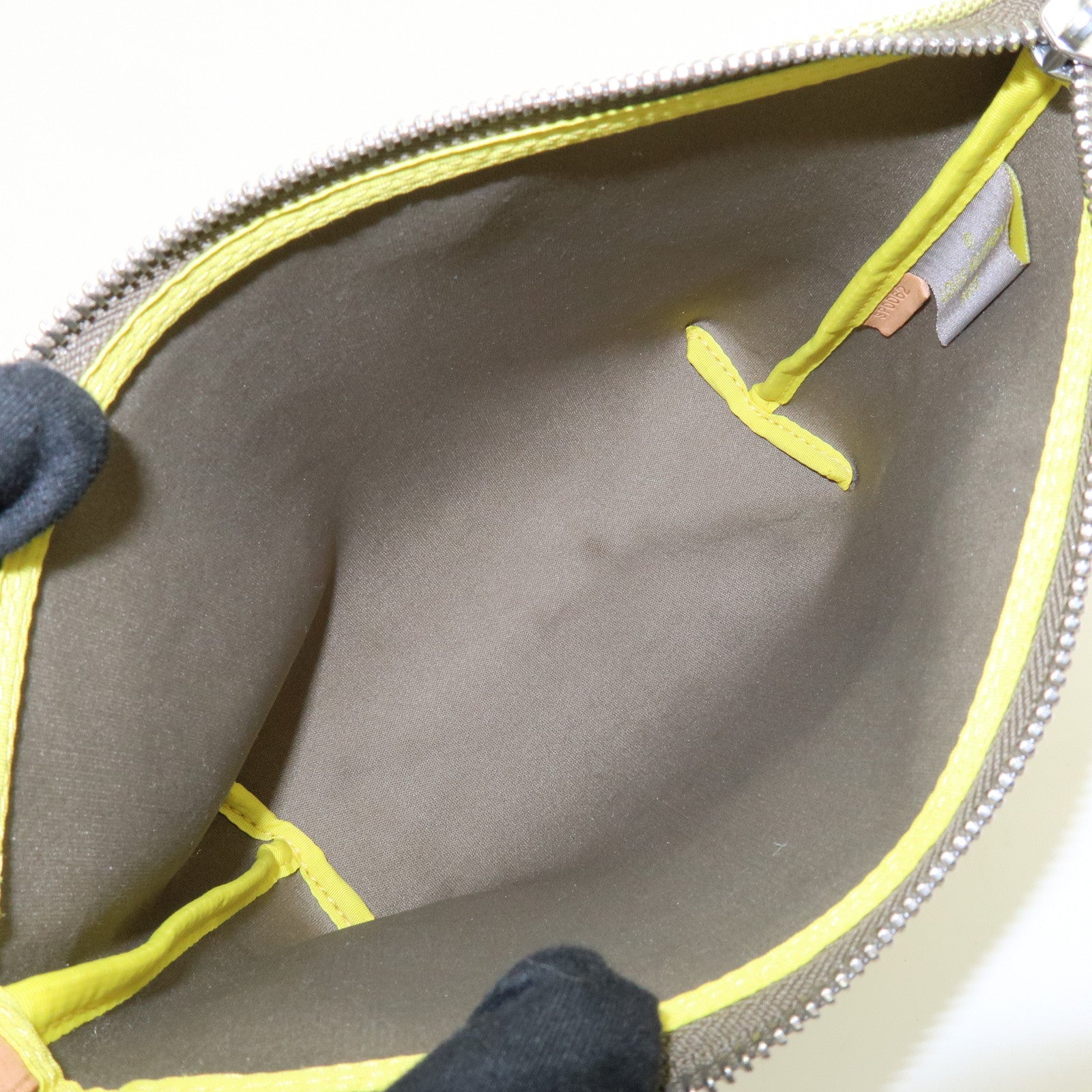 Louis Vuitton Damier Geant LV Cup Canvas Leather Pouch Yellow