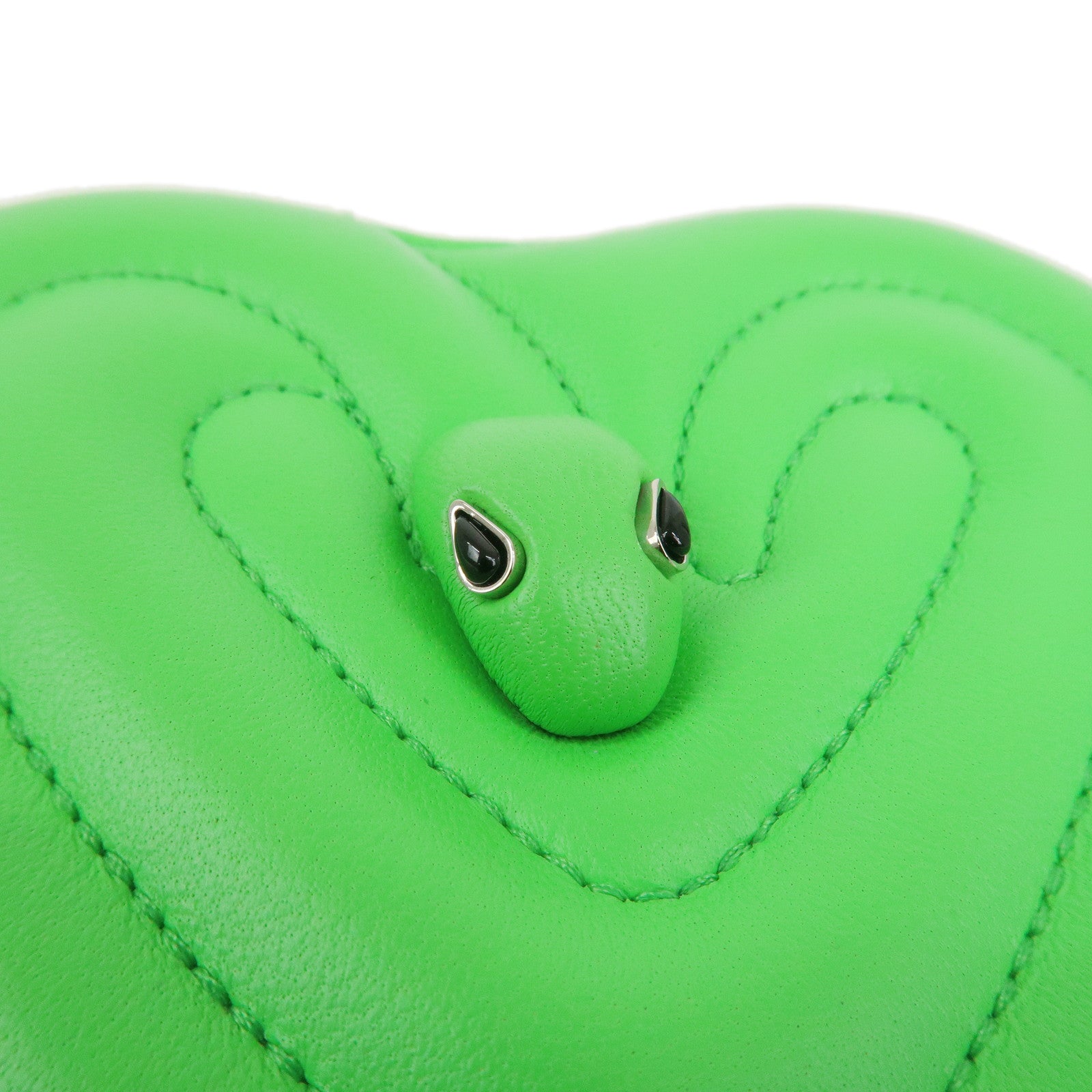 BVLGARI × AMBUSH Serpenti Lamb Skin Coin Case Coin Purse Green