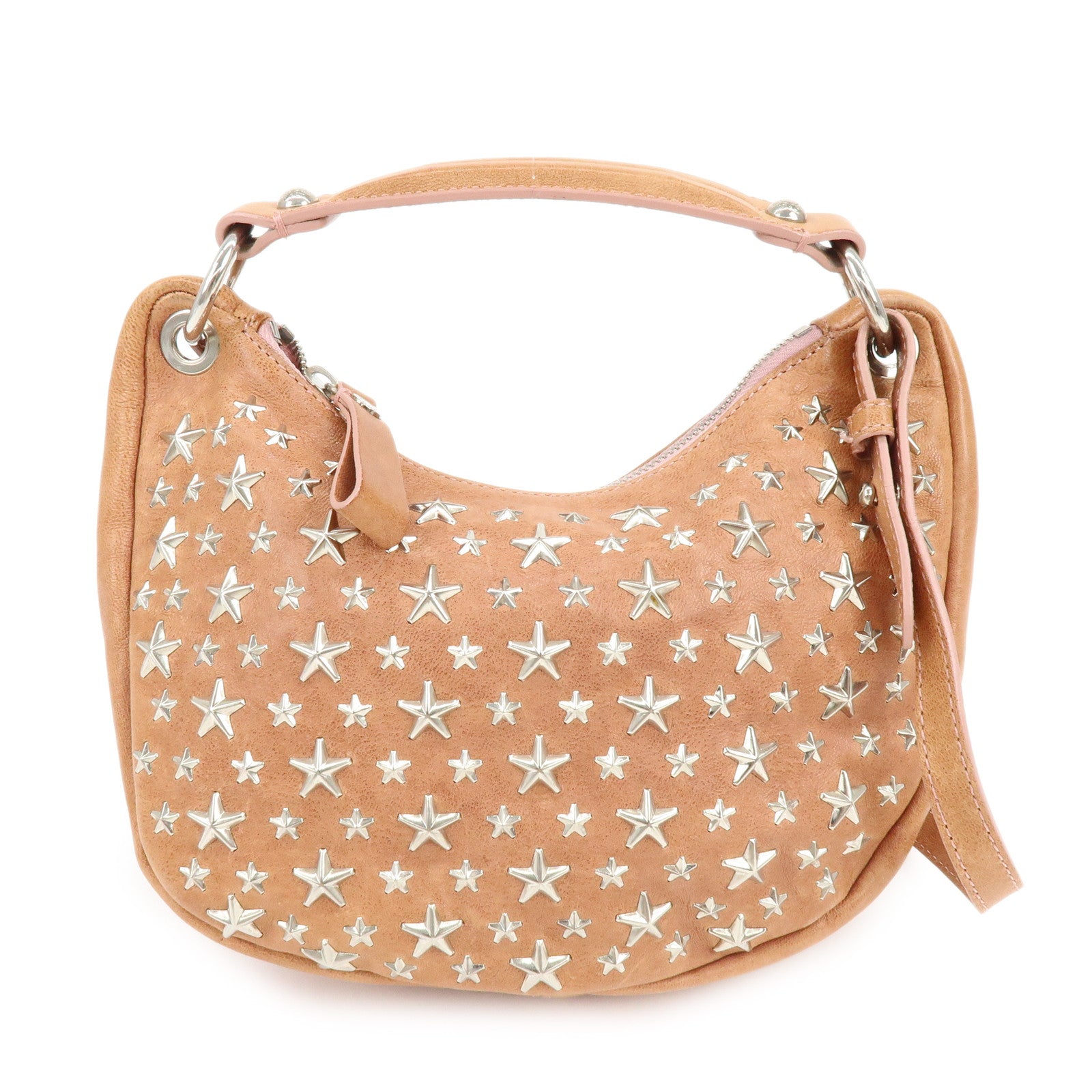 JIMMY CHOO Leather Star Studs Sky 2Way Bag Hand Bag Shoulder Bag