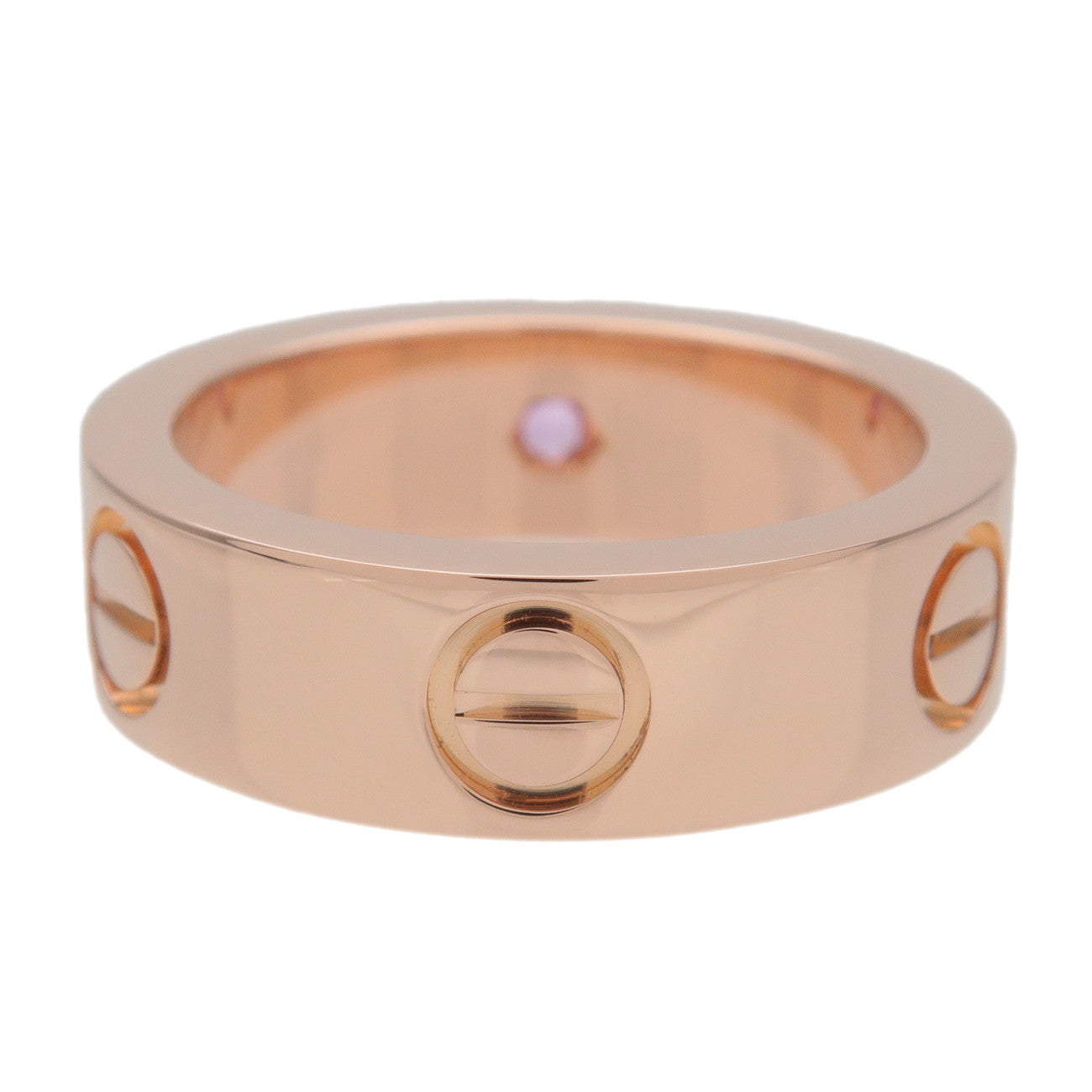 Cartier Love Ring 1P Pink Sapphire K18 750PG #48 US4.5 Rose Gold