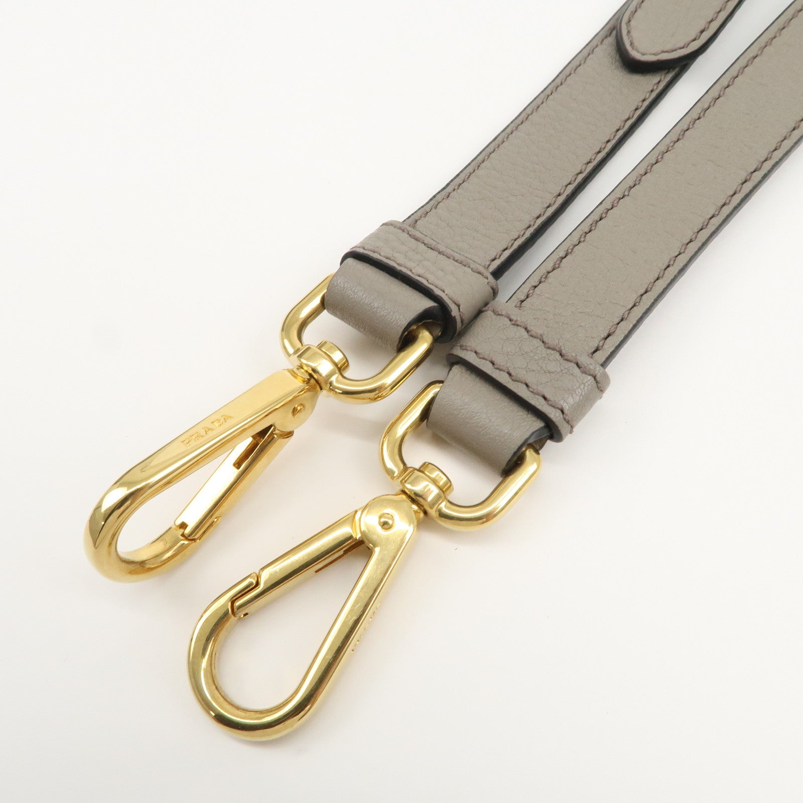 PRADA Logo Leather 2Way Bag Hand Bag Shoulder Bag Gray 1BA058