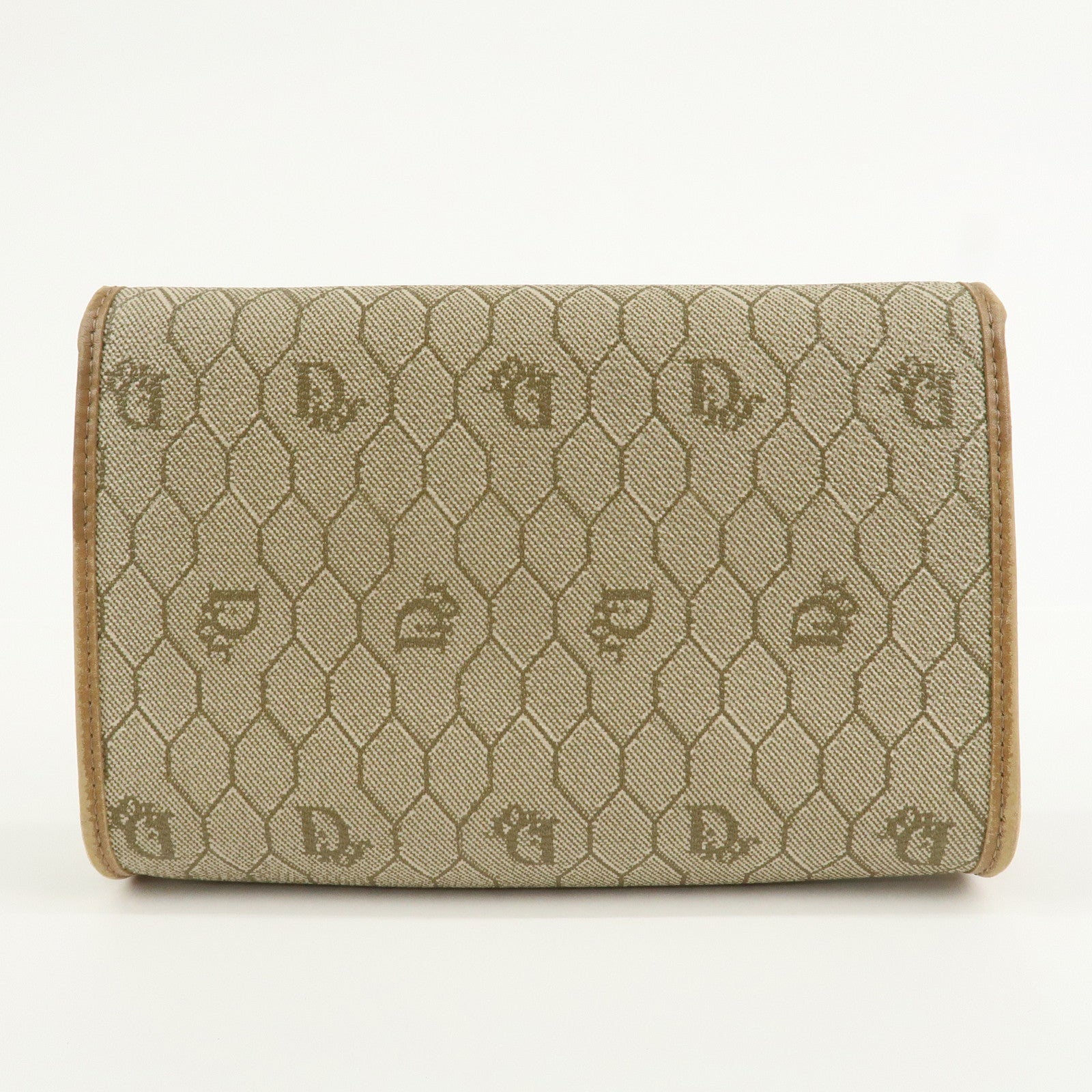 Christian Dior Honeycomb PVC Leather Chain Shoulder Bag Beige