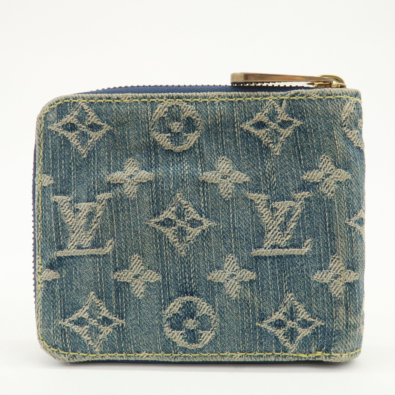LLouis Vuitton Monogram Denim Mini Zippy Wallet Blue M95342