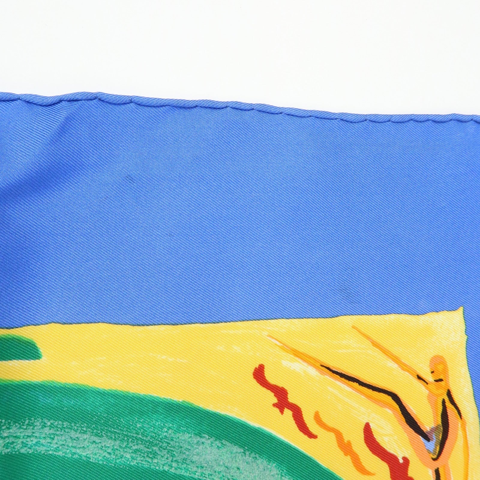 HERMES Carre 90 Silk 100% Scarf Smiles in Third Millenary Blue