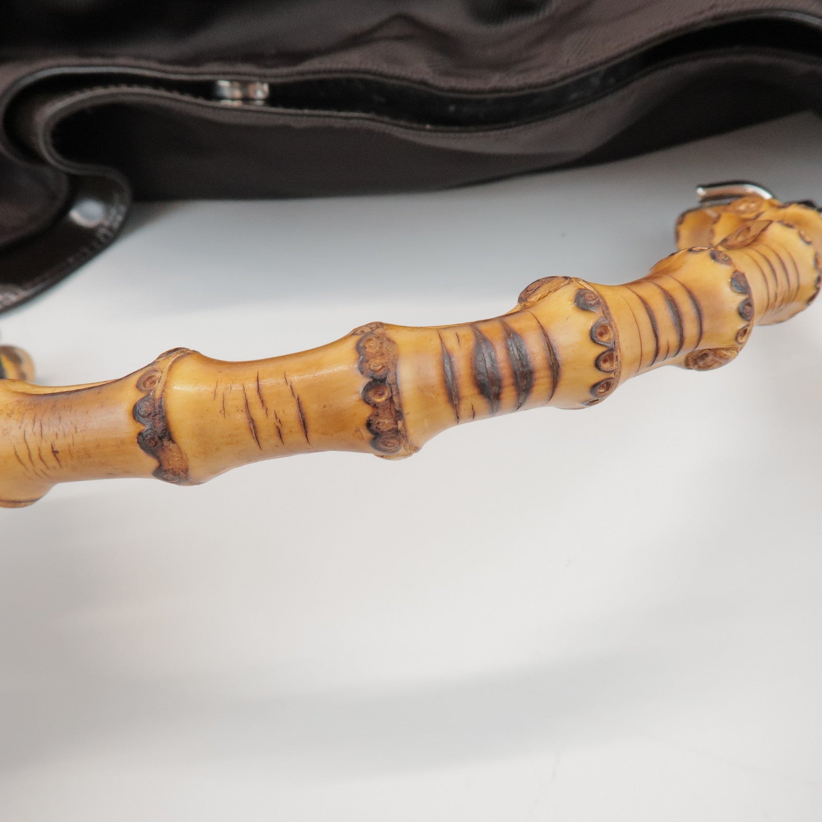 GUCCI Bamboo Nylon Canvas Leather 2Way Hand Shoulder Bag 001.2404