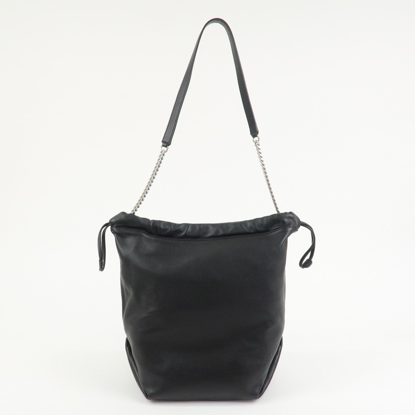 SAINT LAURENT PARIS TEDDY Lamb Skin Shoulder Bag Black 538447