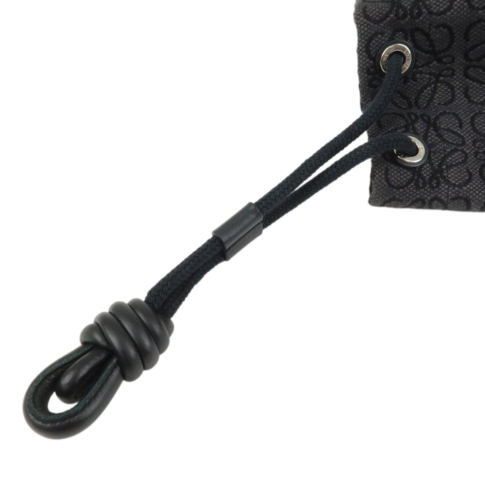 LOEWE Repeat Anagram Knot Jacguard Calf Leather Backpack Black