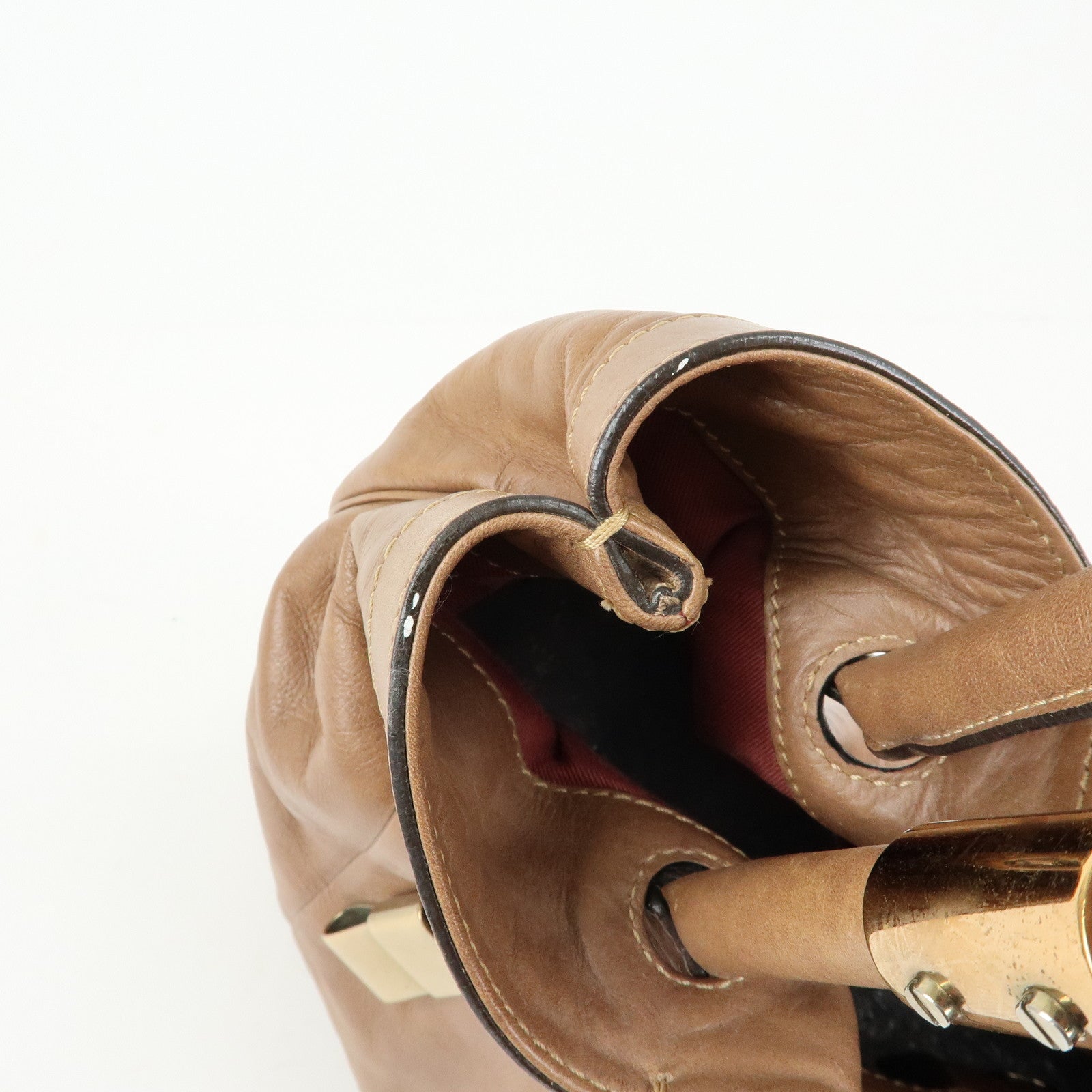Chloe Victoria Leather Tote Bag Hand Bag Shoulder Bag Brown