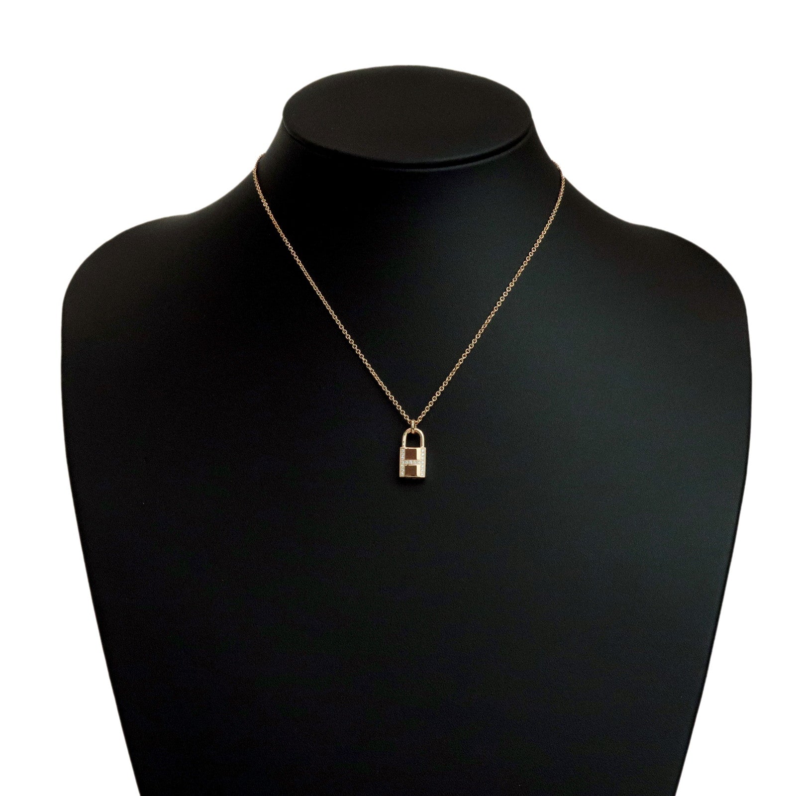 HERMES Kelly Cadena Diamond Necklace K18PG 750PG Rose Gold