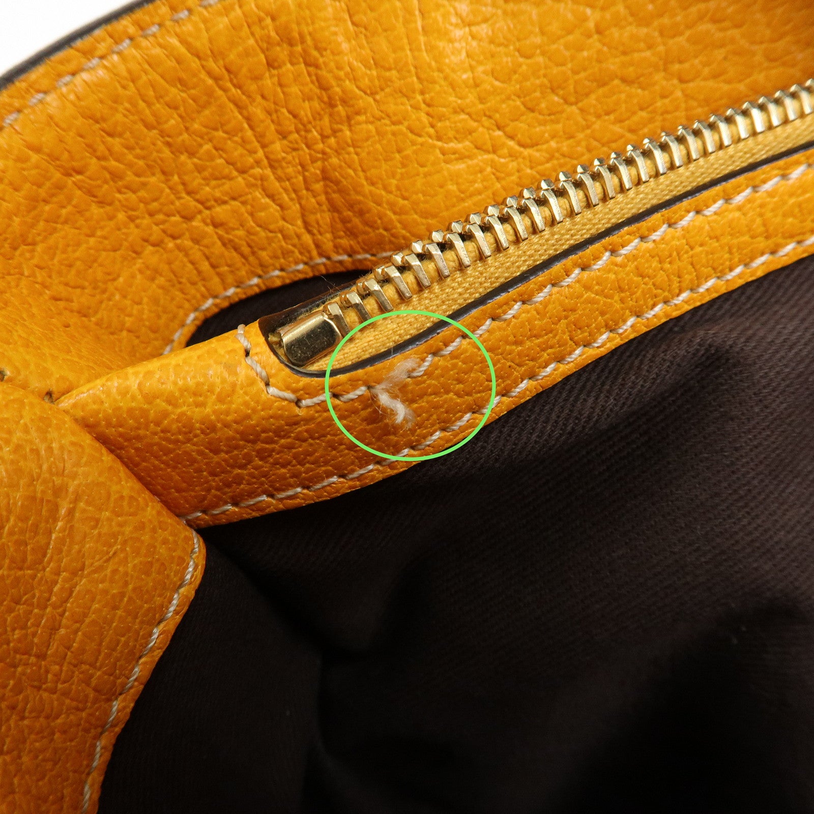 CELINE Leather Canvas Boogie Bag Hand Bag Yellow Gray