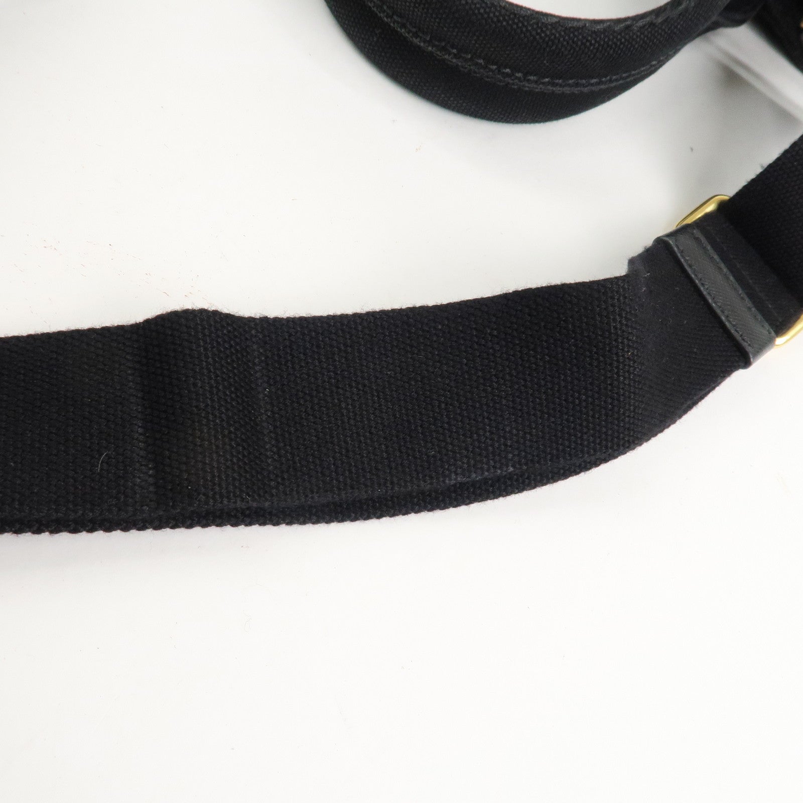 PRADA Canapa Mini Canvas 2Way Hand Bag Tote Bag Black 1BG439 Used