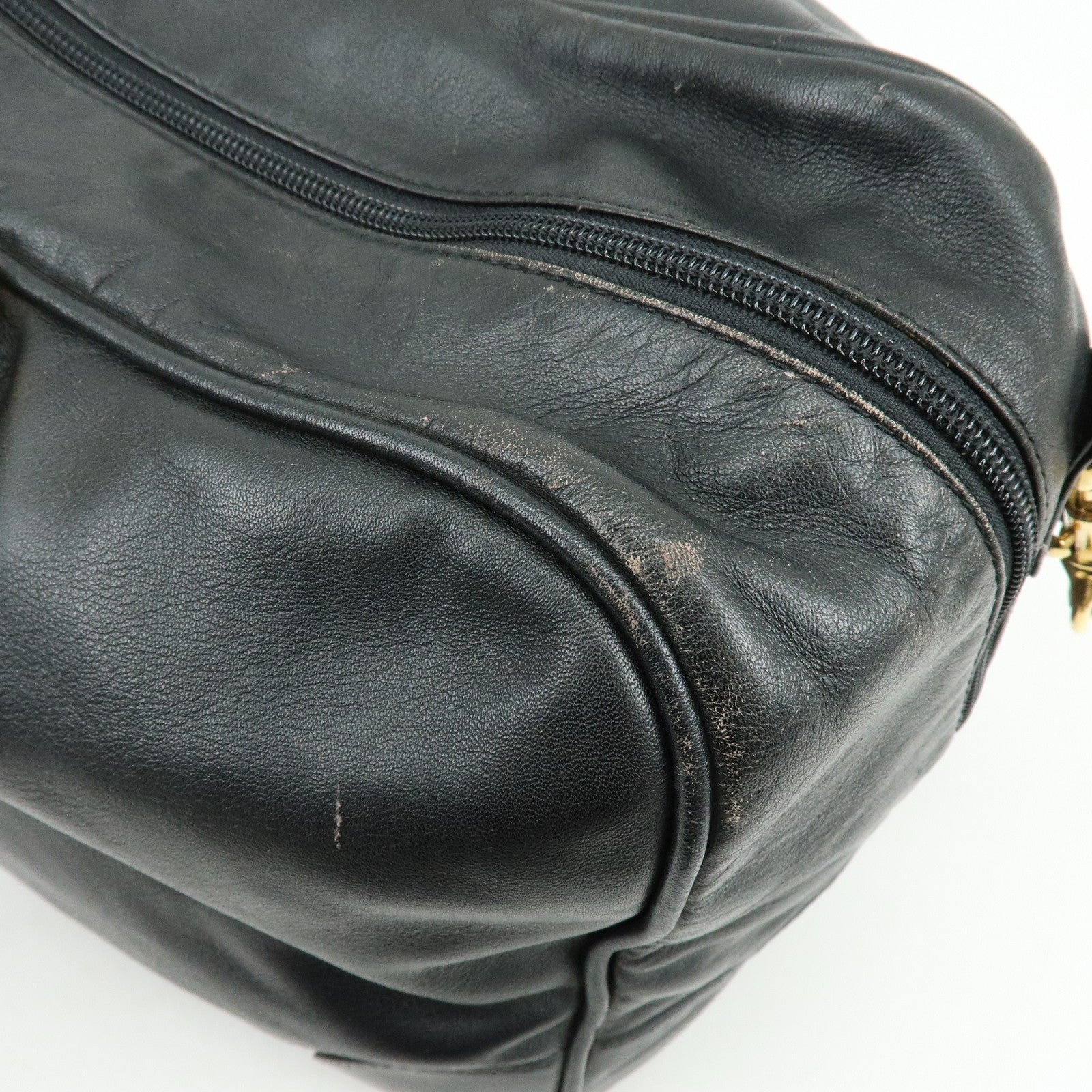 LOEWE Anagram Calf Leather 2Way Bag Boston Bag Black