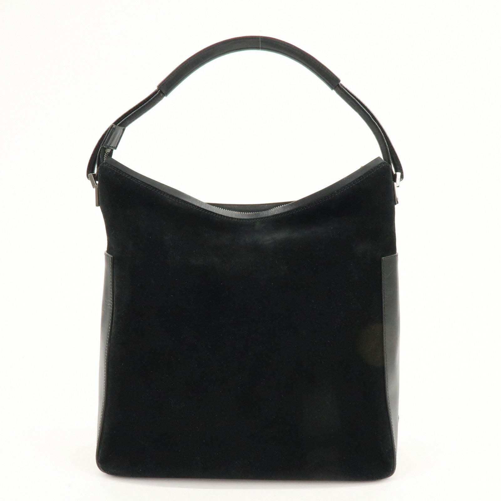 GUCCI Suede Leather Shoulder Bag Hand Bag Black 001・3770・0021222