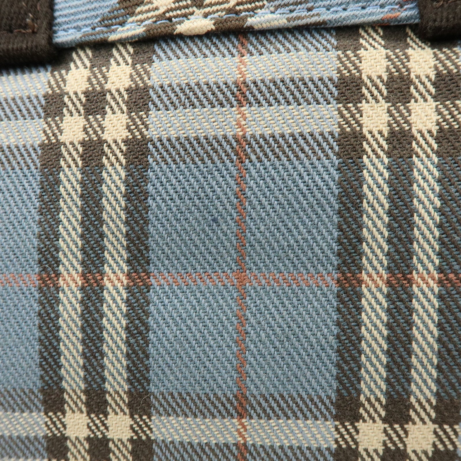 BURBERRY Blue Label Canvas Tote Bag Shoulder Bag Blue Brown