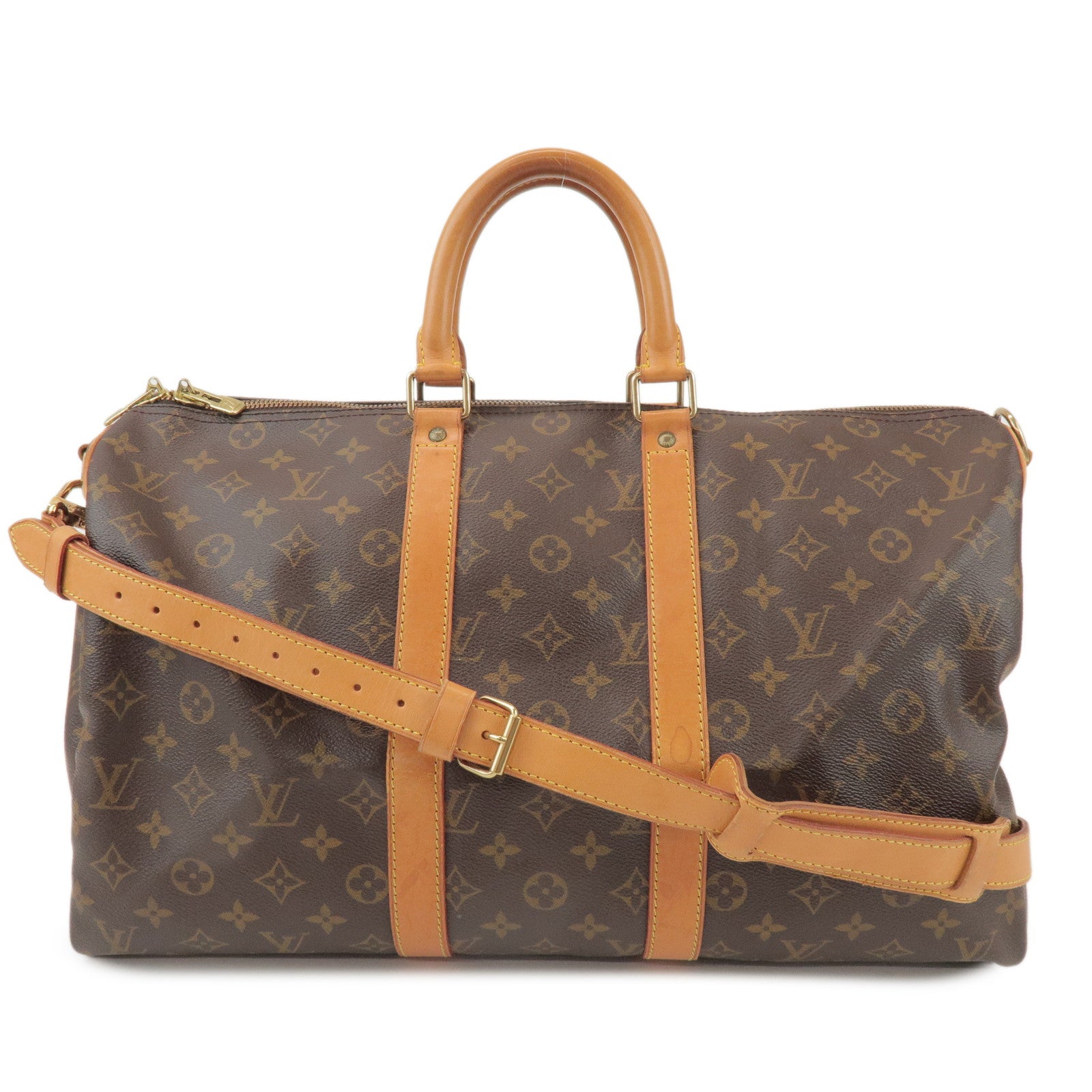 Louis Vuitton Monogram Keep All Bandouliere 45 Boston Bag M41418